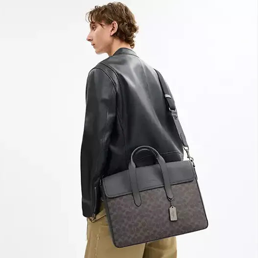Coach Sullivan Portfolio Brief In Signature Canvas