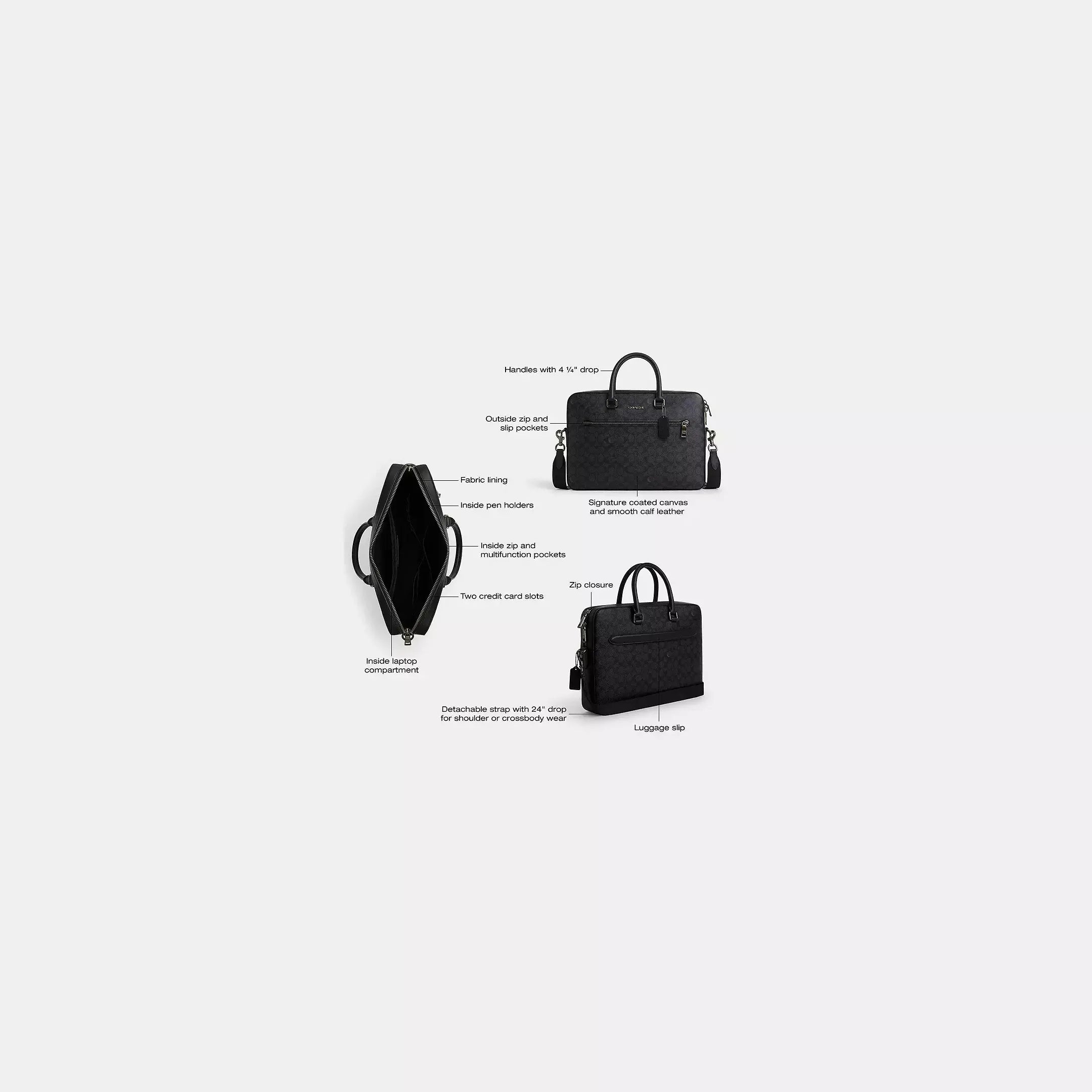 Coach Ethan Slim Brief In Signature Canvas