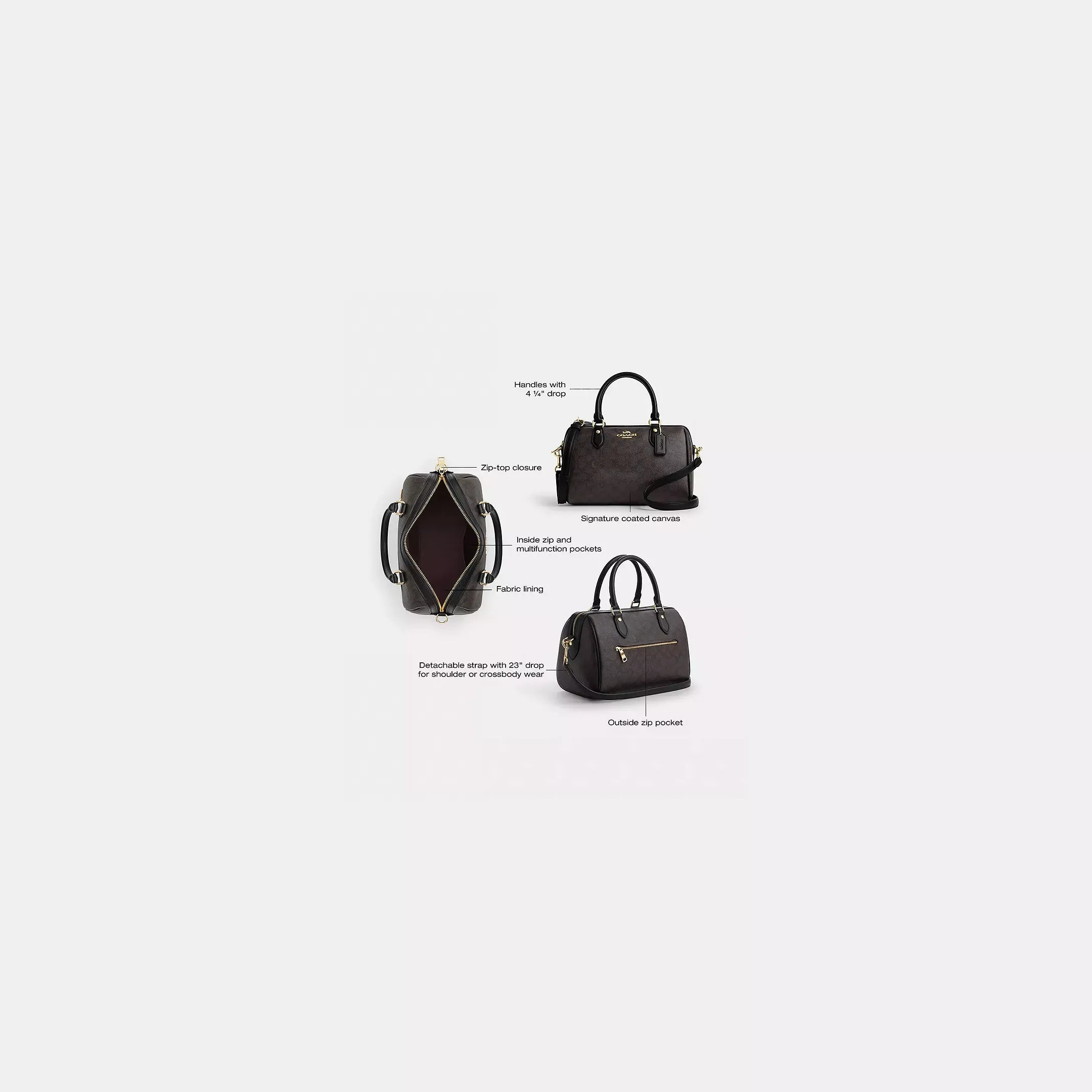 Coach Rowan Satchel Bag In Signature Canvas