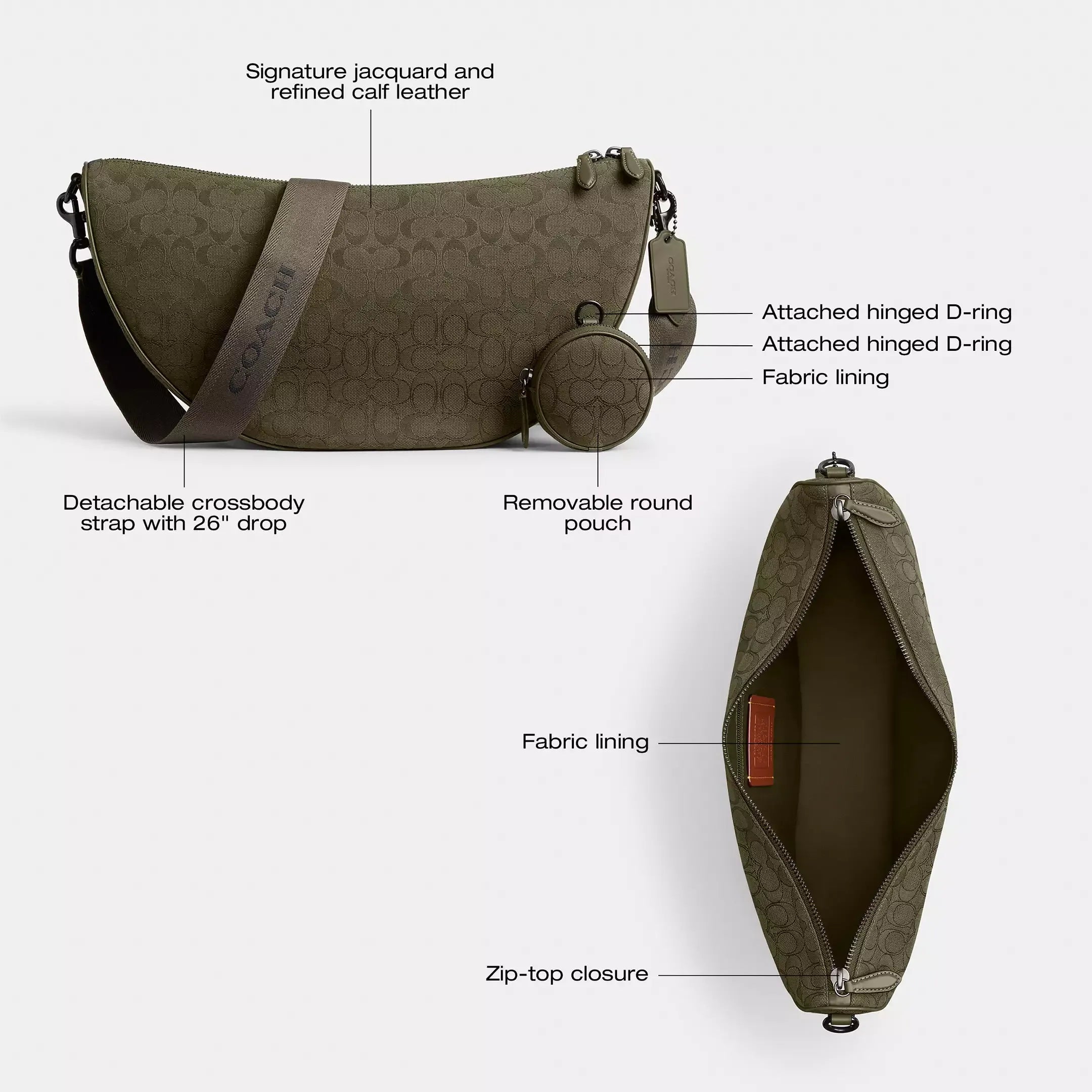 Coach Hall Soft Sling Bag 45 In Signature Jacquard