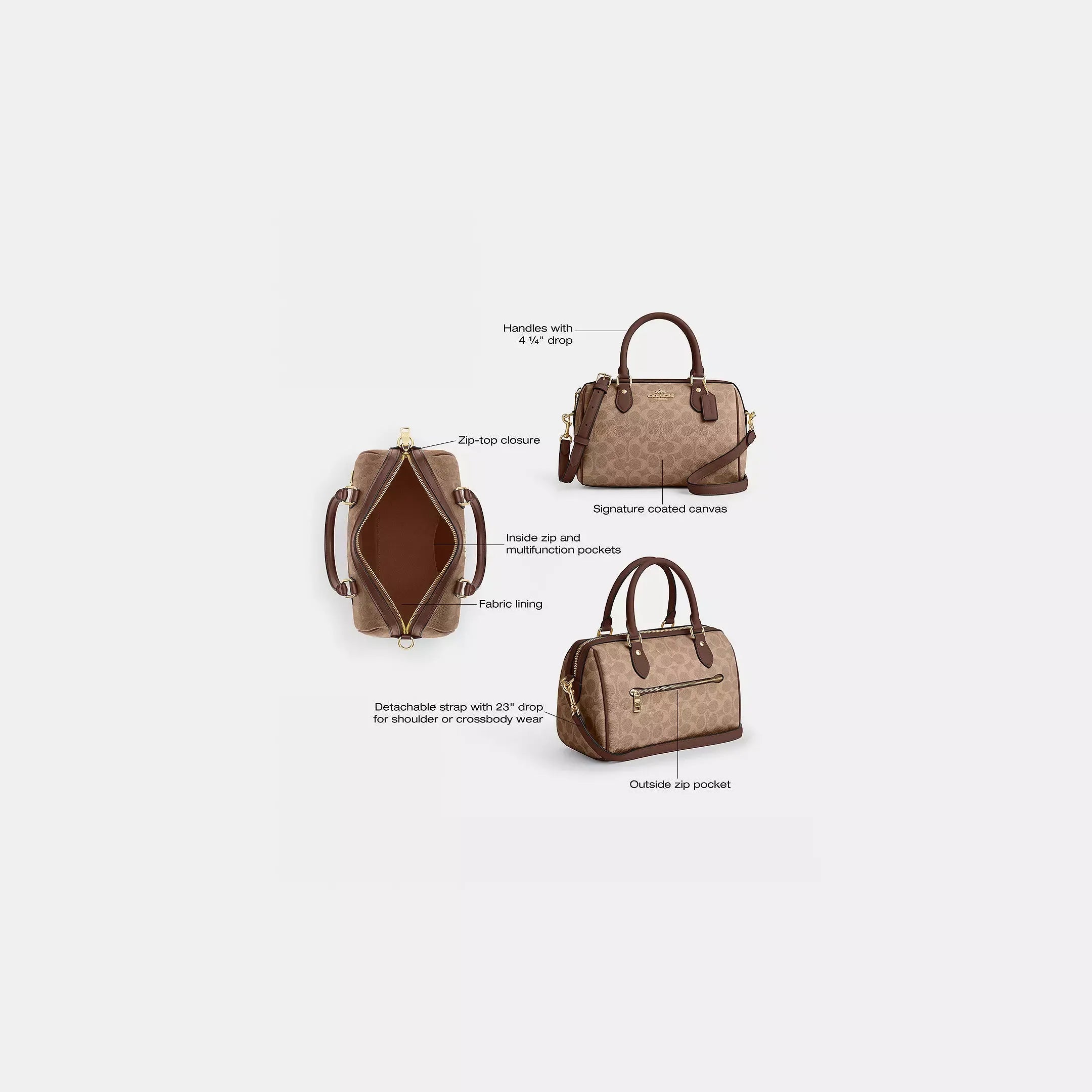 Coach Rowan Satchel Bag In Signature Canvas