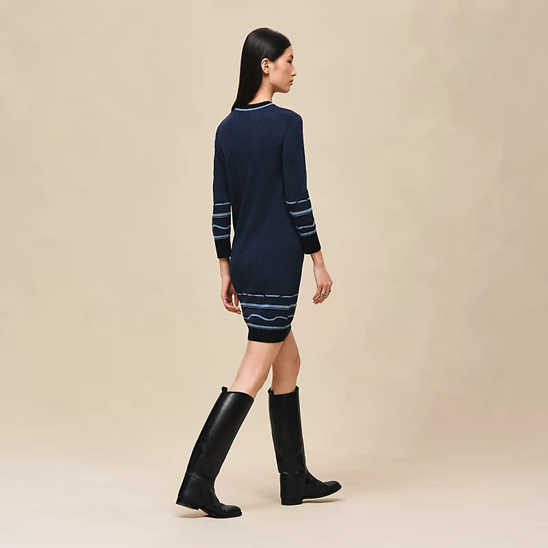 Hermès "Ex-Libris" 3/4-sleeve dress