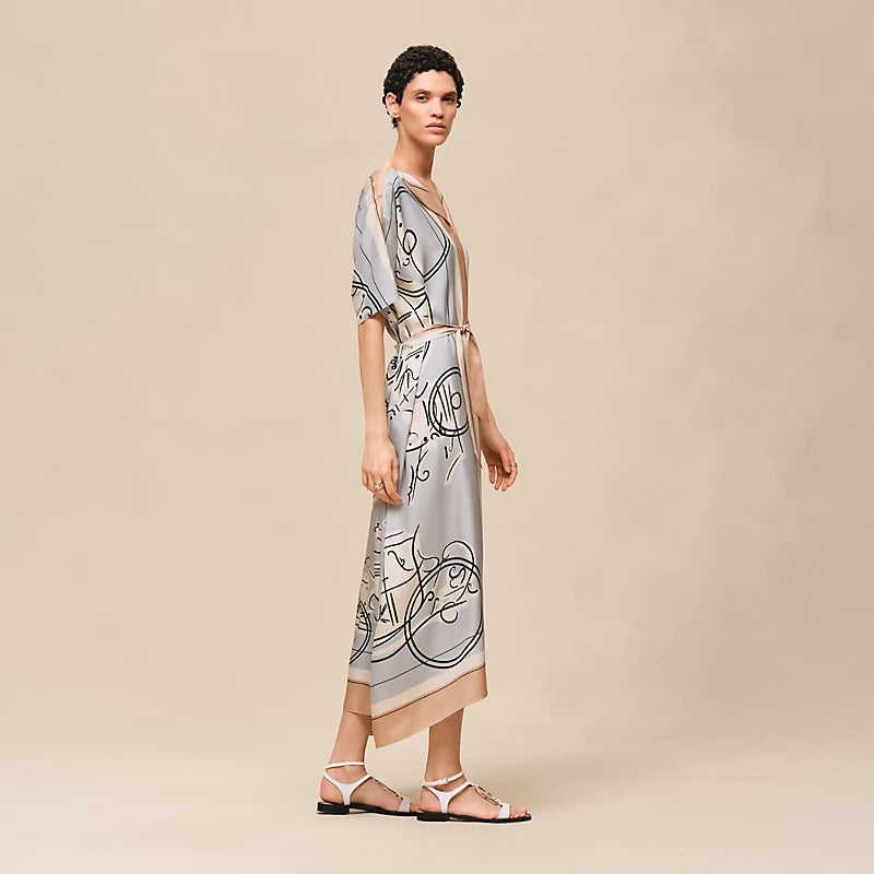 Hermès "Ex-Libris a Main Levee" caftan