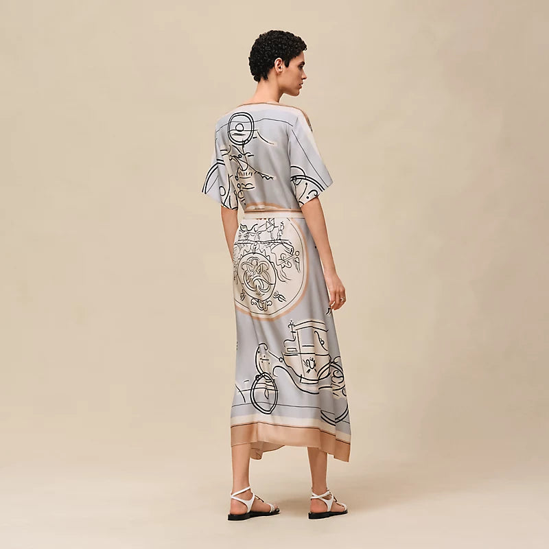 Hermès "Ex-Libris a Main Levee" caftan