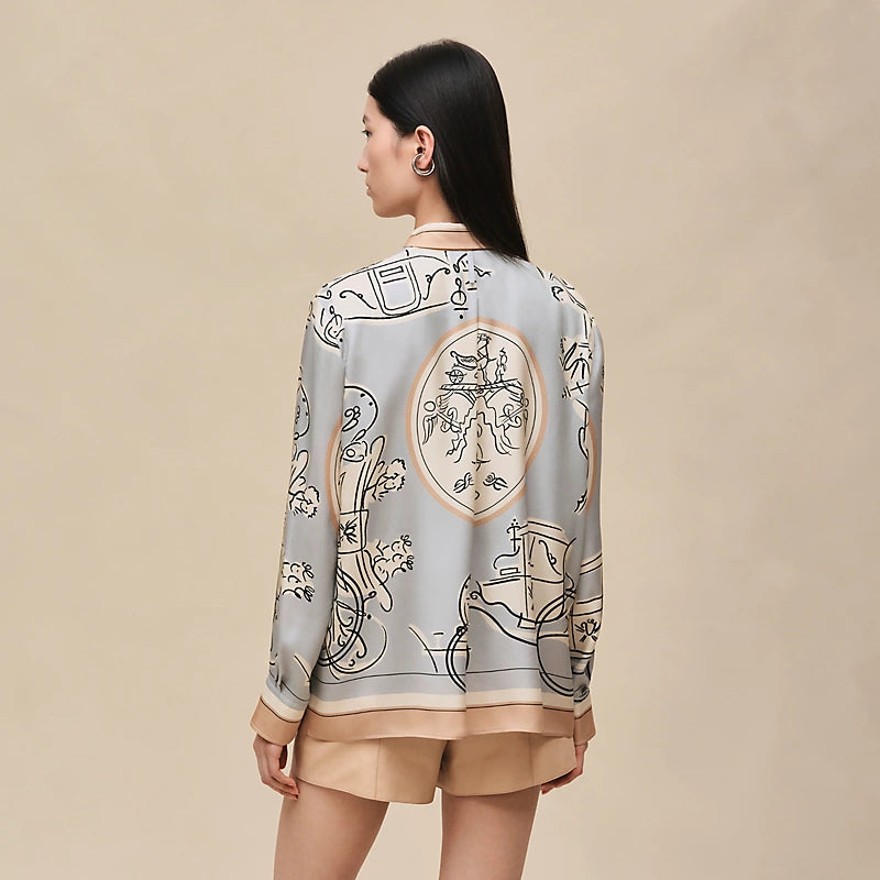 Hermès "Ex-Libris a Main Levee" classic shirt