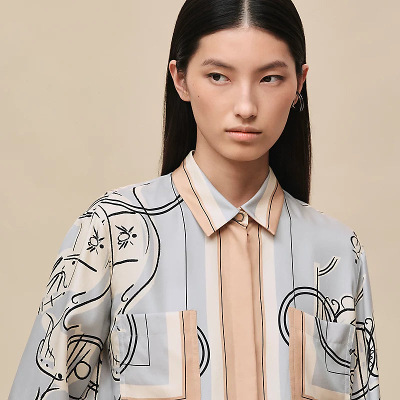 Hermès "Ex-Libris a Main Levee" classic shirt