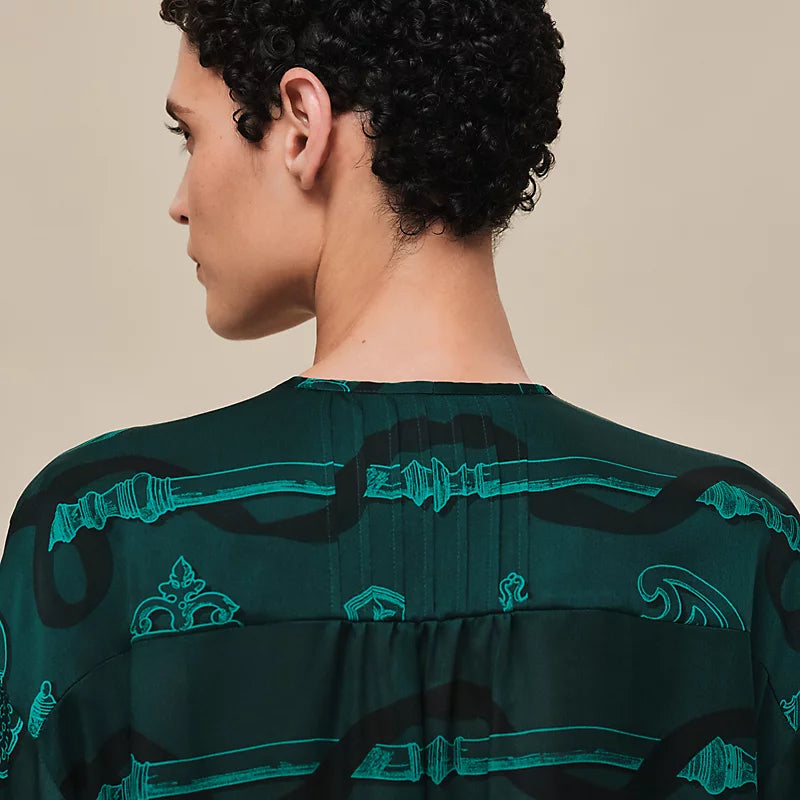 Hermès "Ferronnerie Remix" knotted collar dress