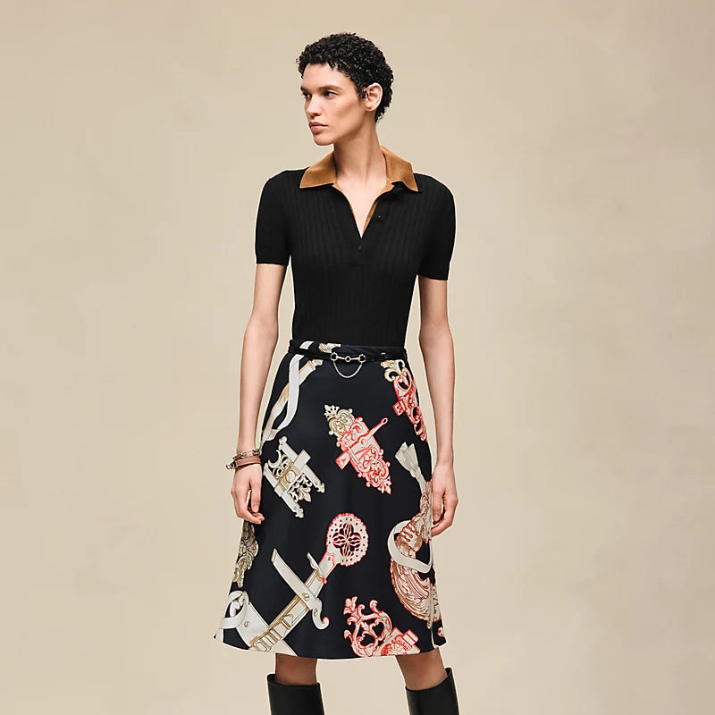 Hermès "Ferronnerie Remix" slanted skirt