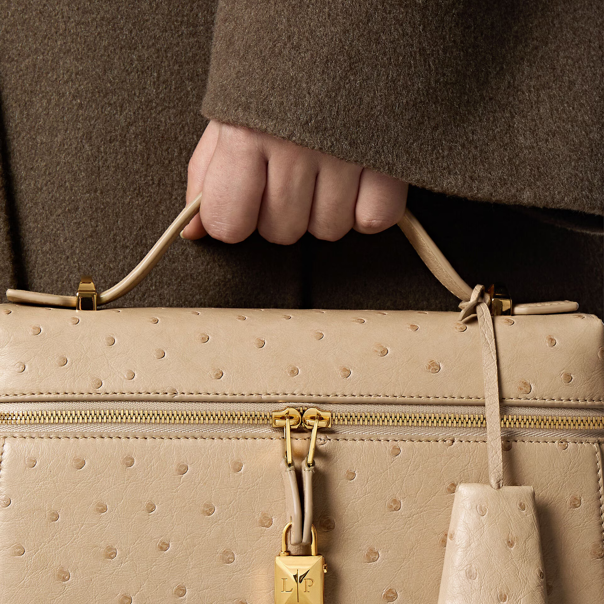 Loro Piana Extra Bag L23 in Ostrich Leather