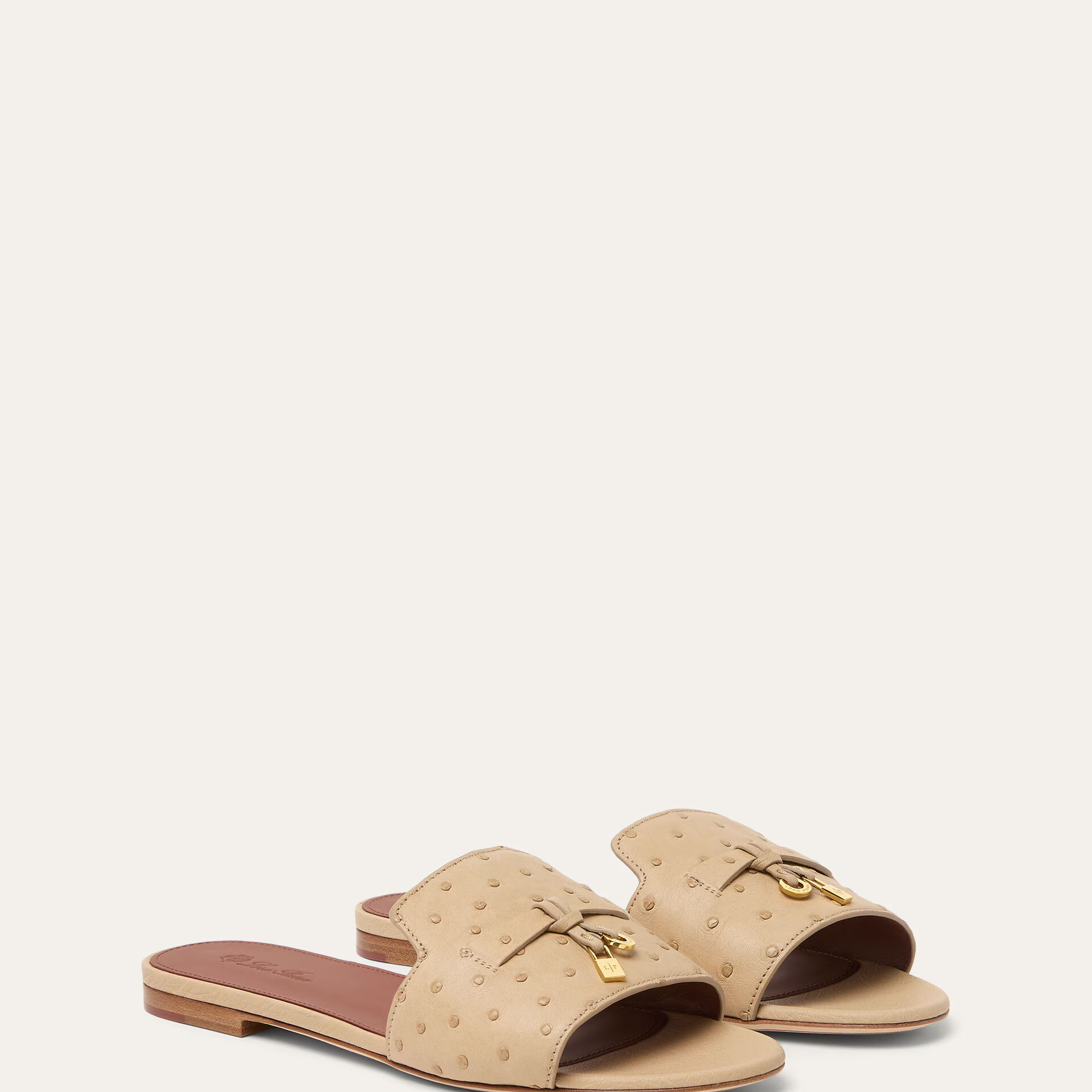 Loro Piana Summer Charms Sandal in Ostrich Leather