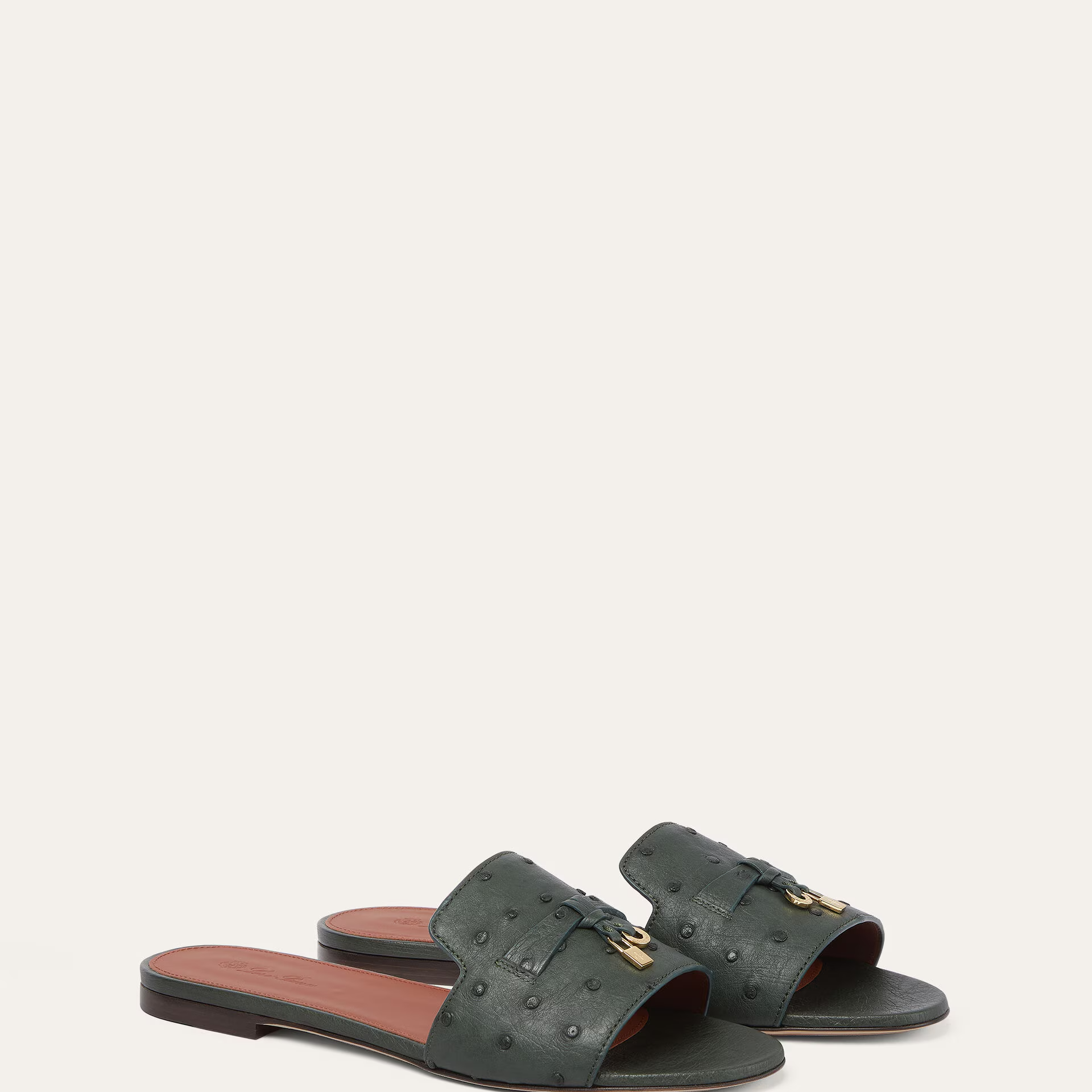 Loro Piana Summer Charms Sandal in Ostrich Leather
