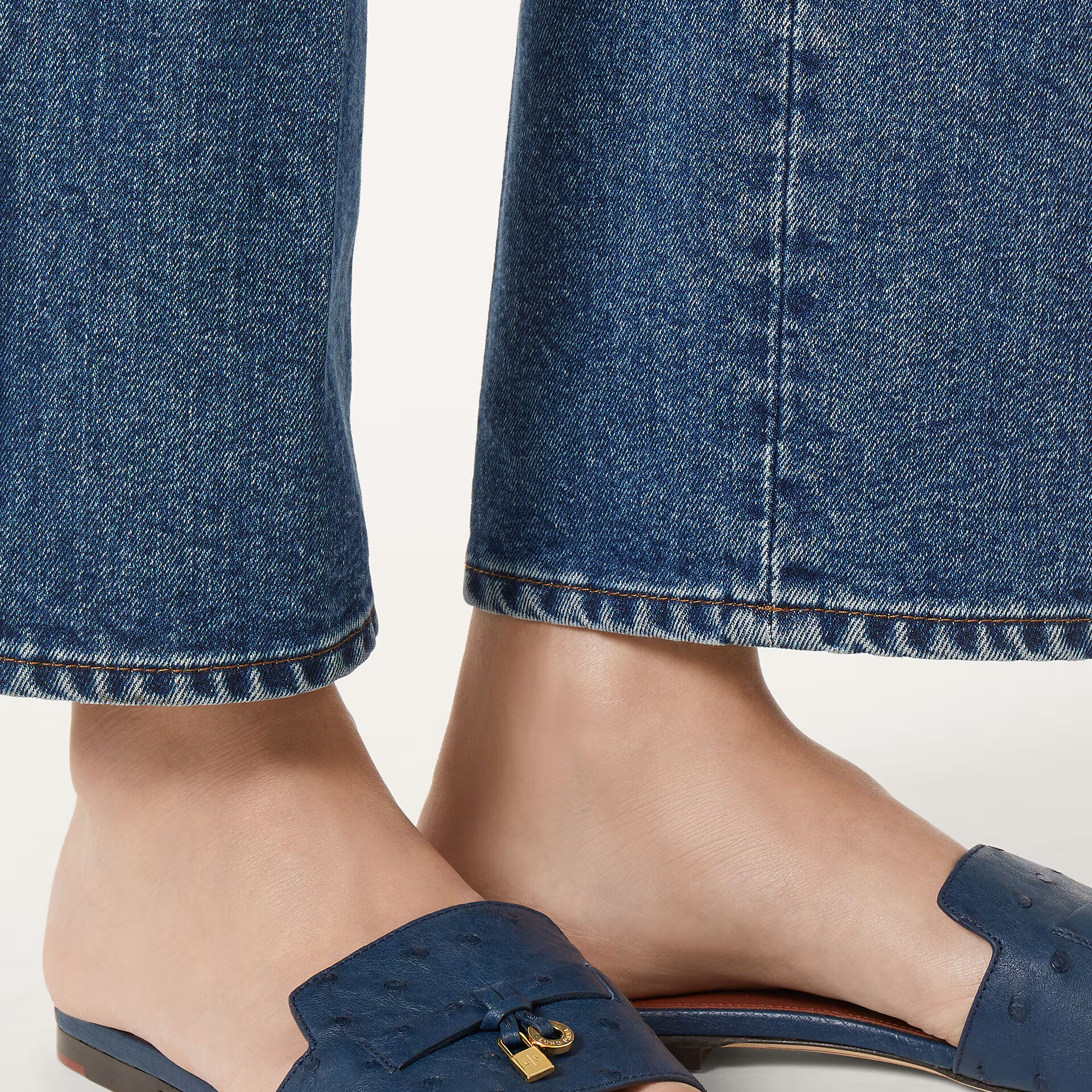 Loro Piana Summer Charms Sandal in Ostrich Leather