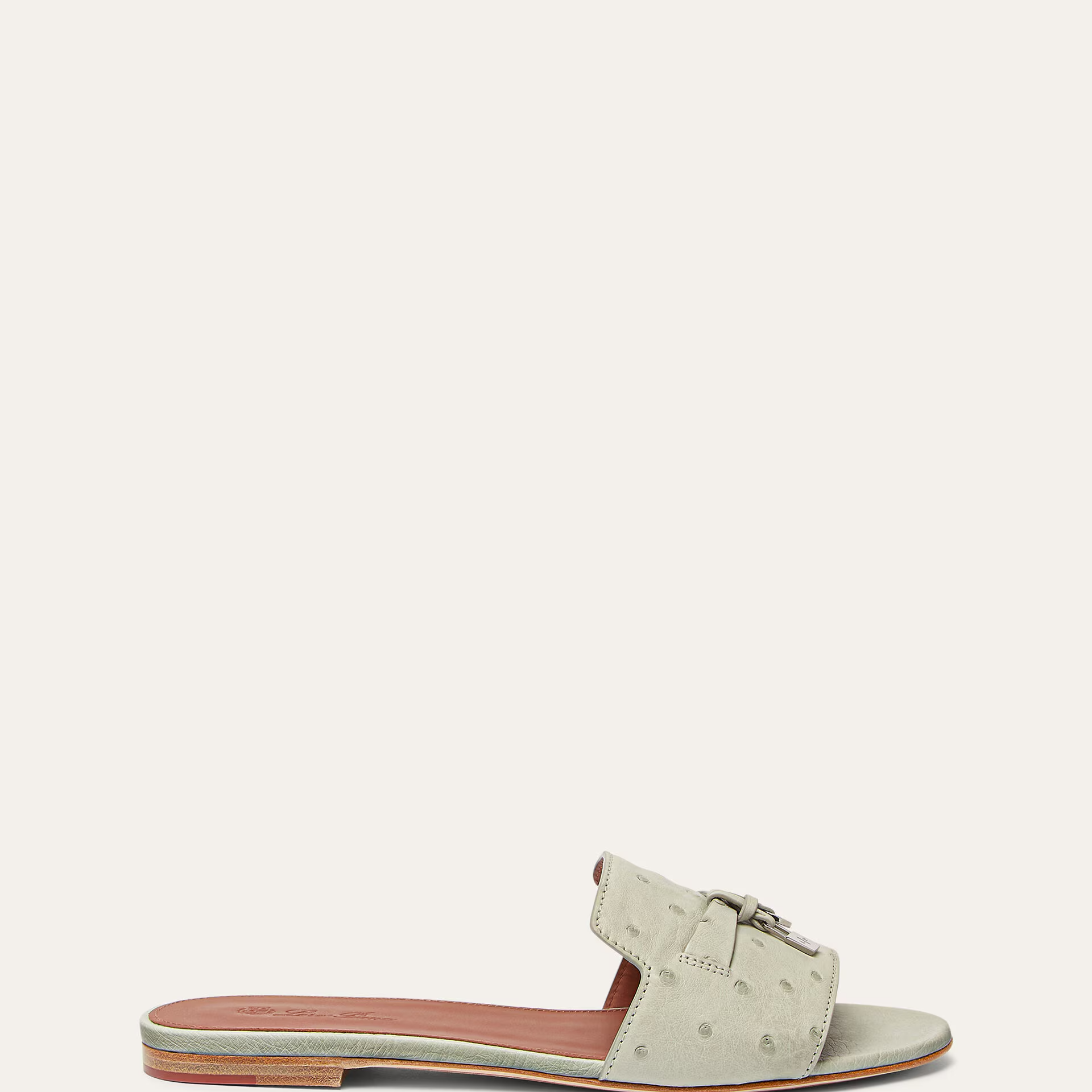 Loro Piana Summer Charms Sandal in Ostrich Leather