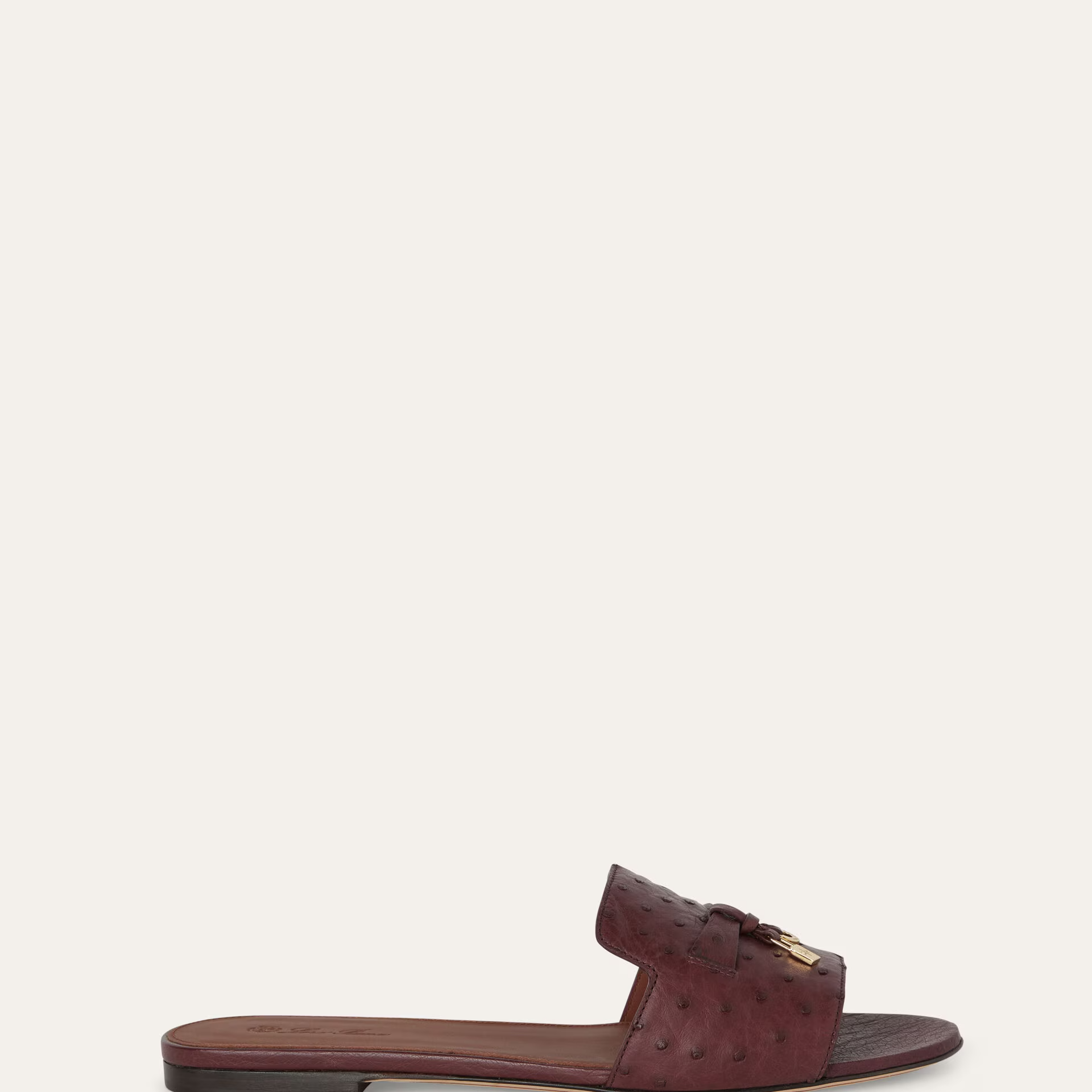 Loro Piana Summer Charms Sandal in Ostrich Leather