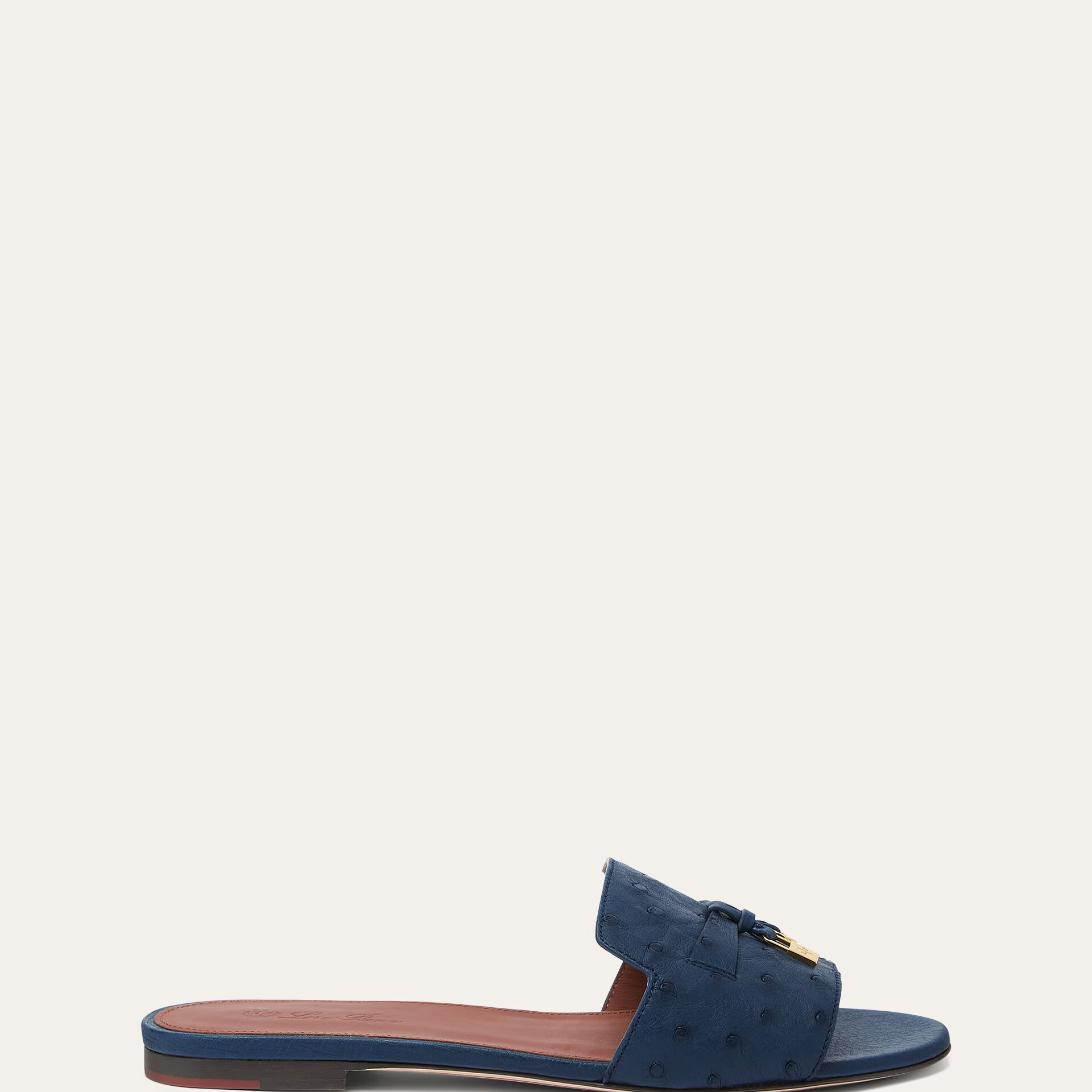 Loro Piana Summer Charms Sandal in Ostrich Leather