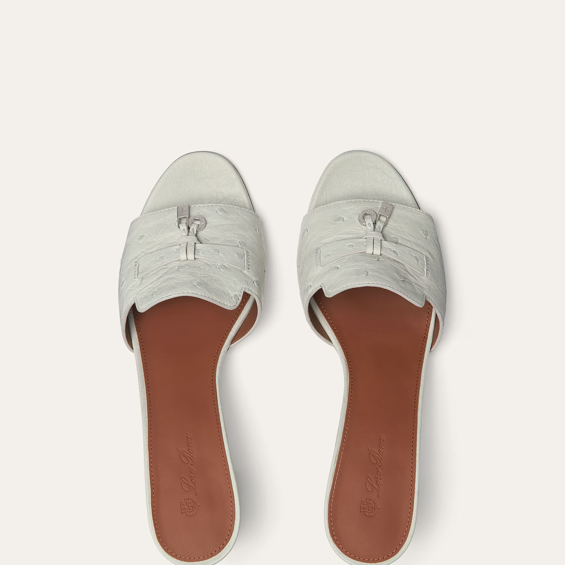 Loro Piana Summer Charms Sandal in Ostrich Leather
