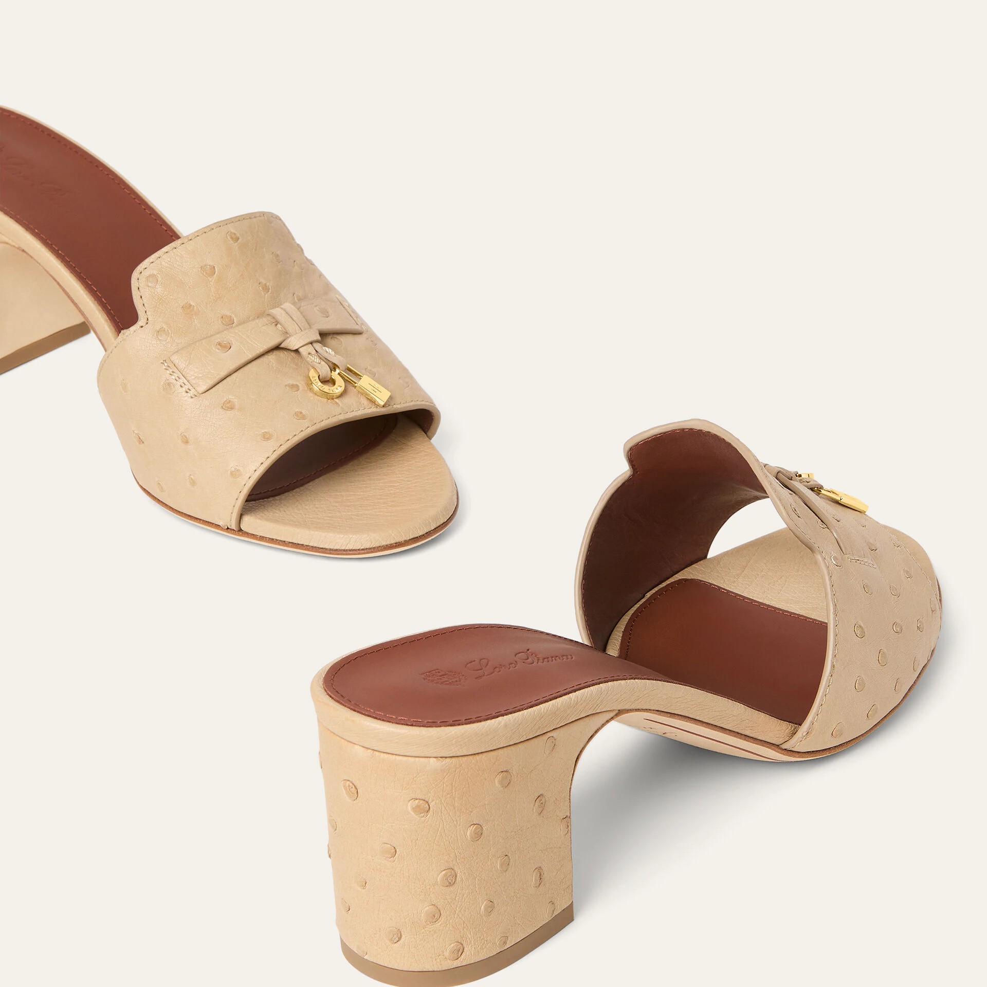 Loro Piana Summer Charms Sandal in Ostrich Leather