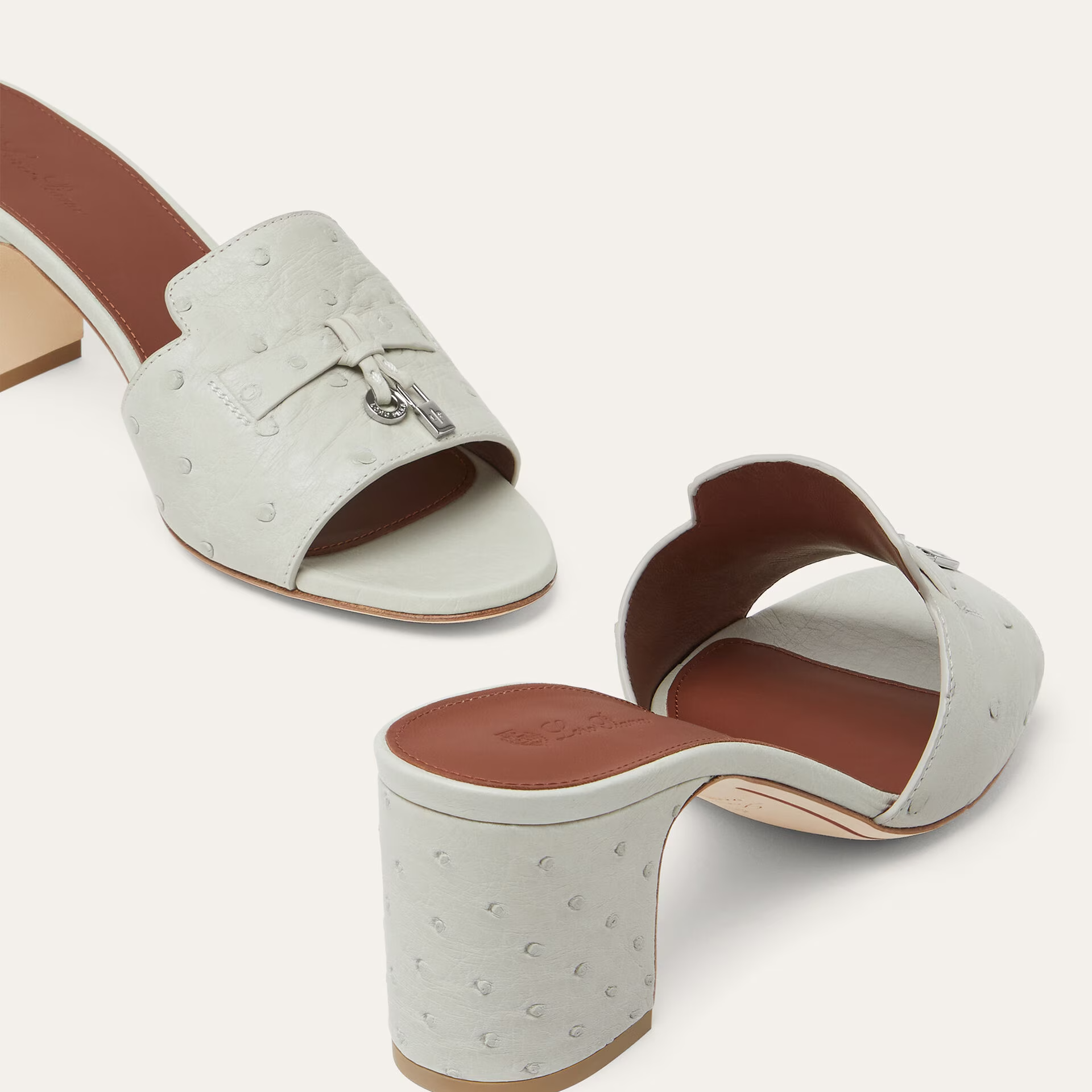 Loro Piana Summer Charms Sandal in Ostrich Leather