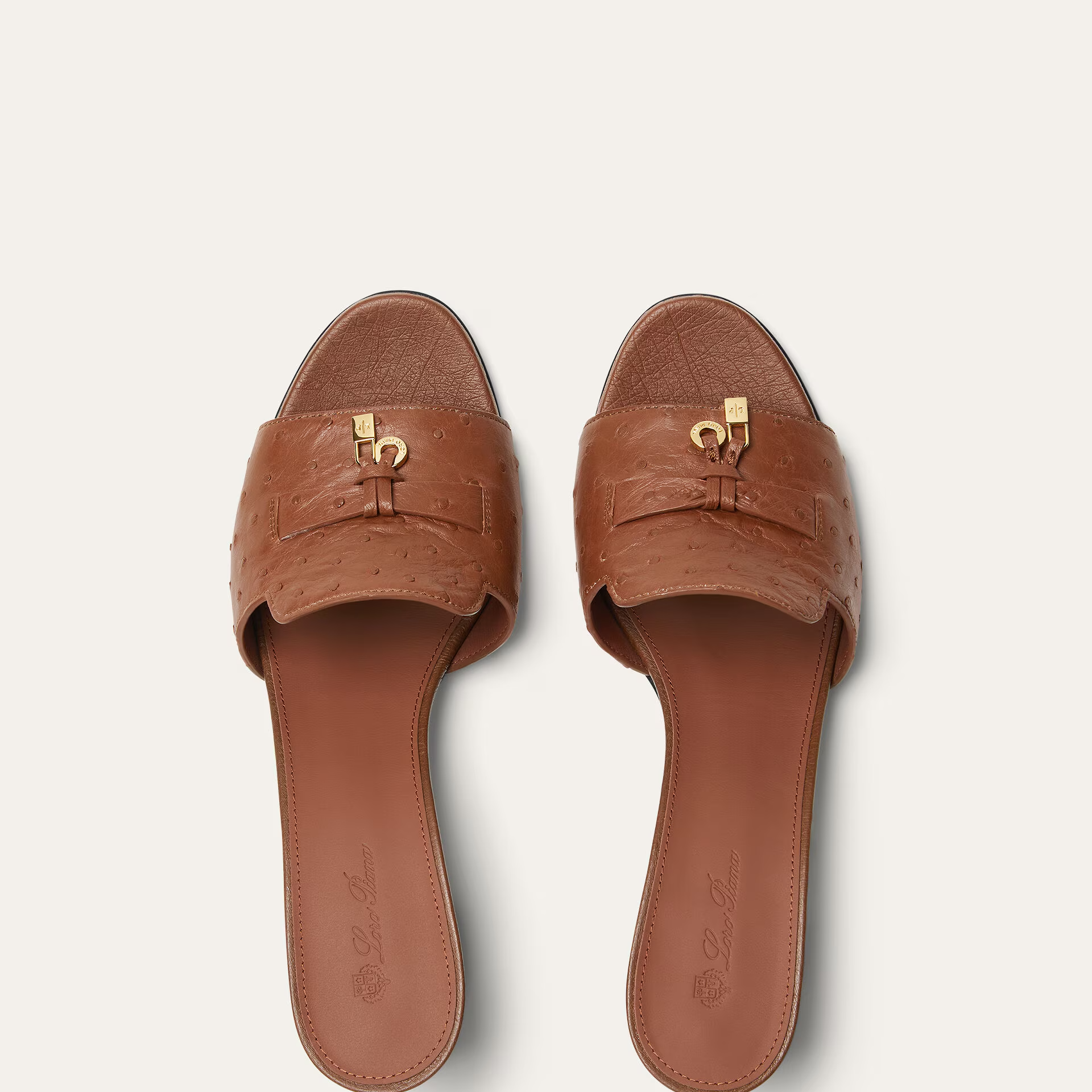 Loro Piana Summer Charms Sandal in Ostrich Leather