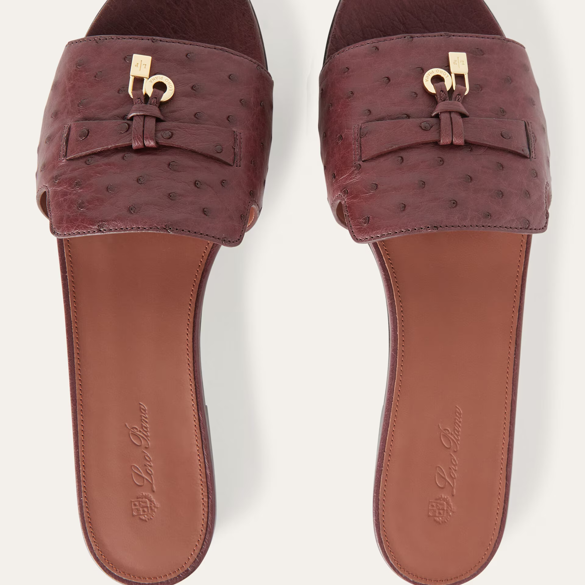 Loro Piana Summer Charms Sandal in Ostrich Leather