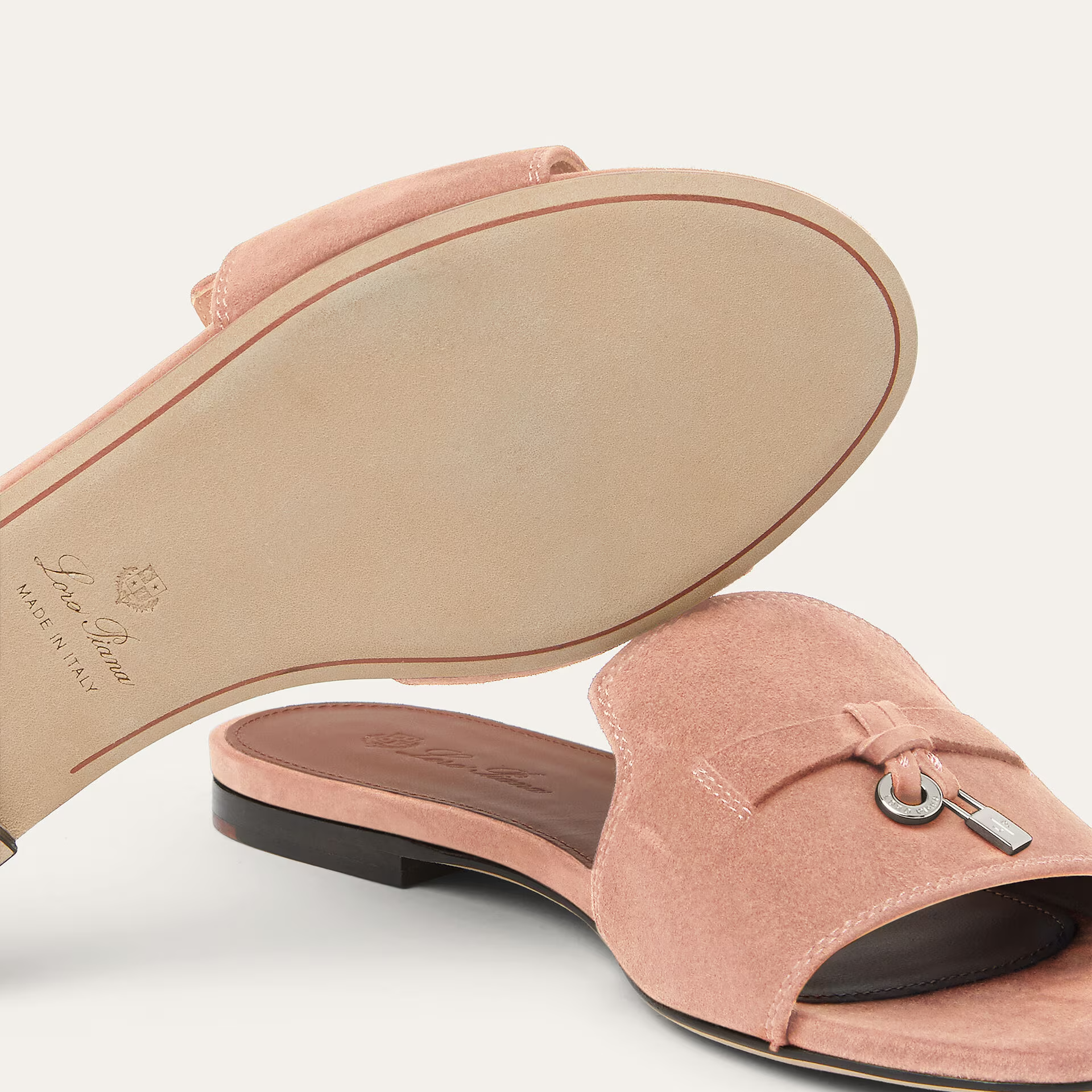 Loro Piana Summer Charms Sandal in Suede Goatskin
