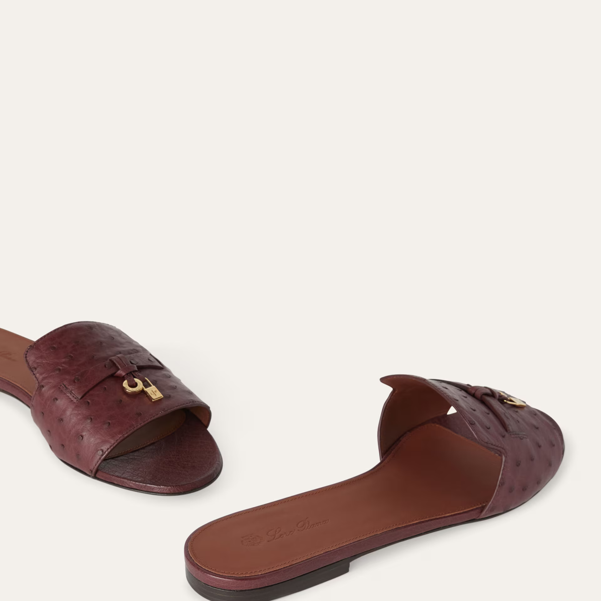 Loro Piana Summer Charms Sandal in Ostrich Leather