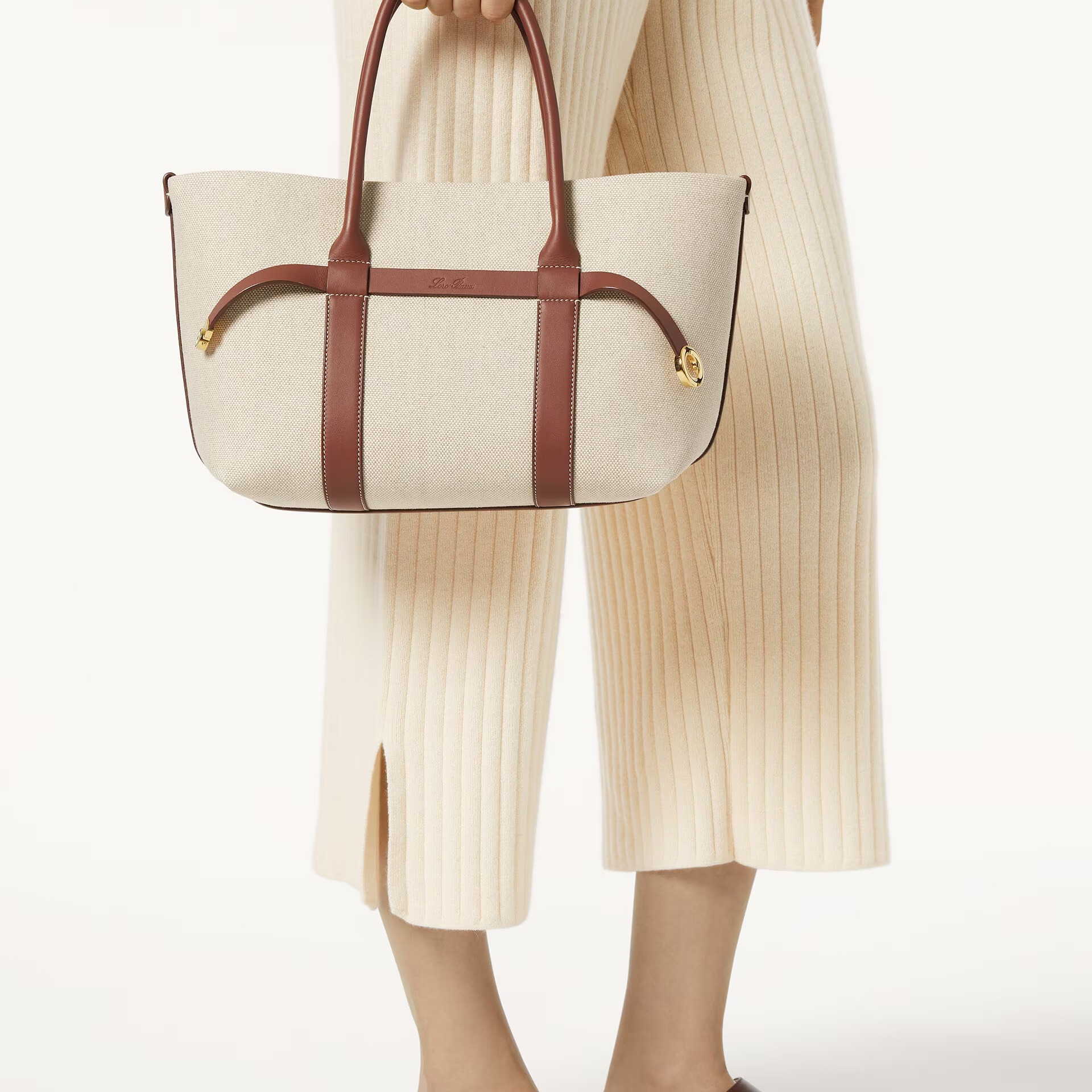 Loro Piana Ghiera Shopper Small in Cotton, Linen