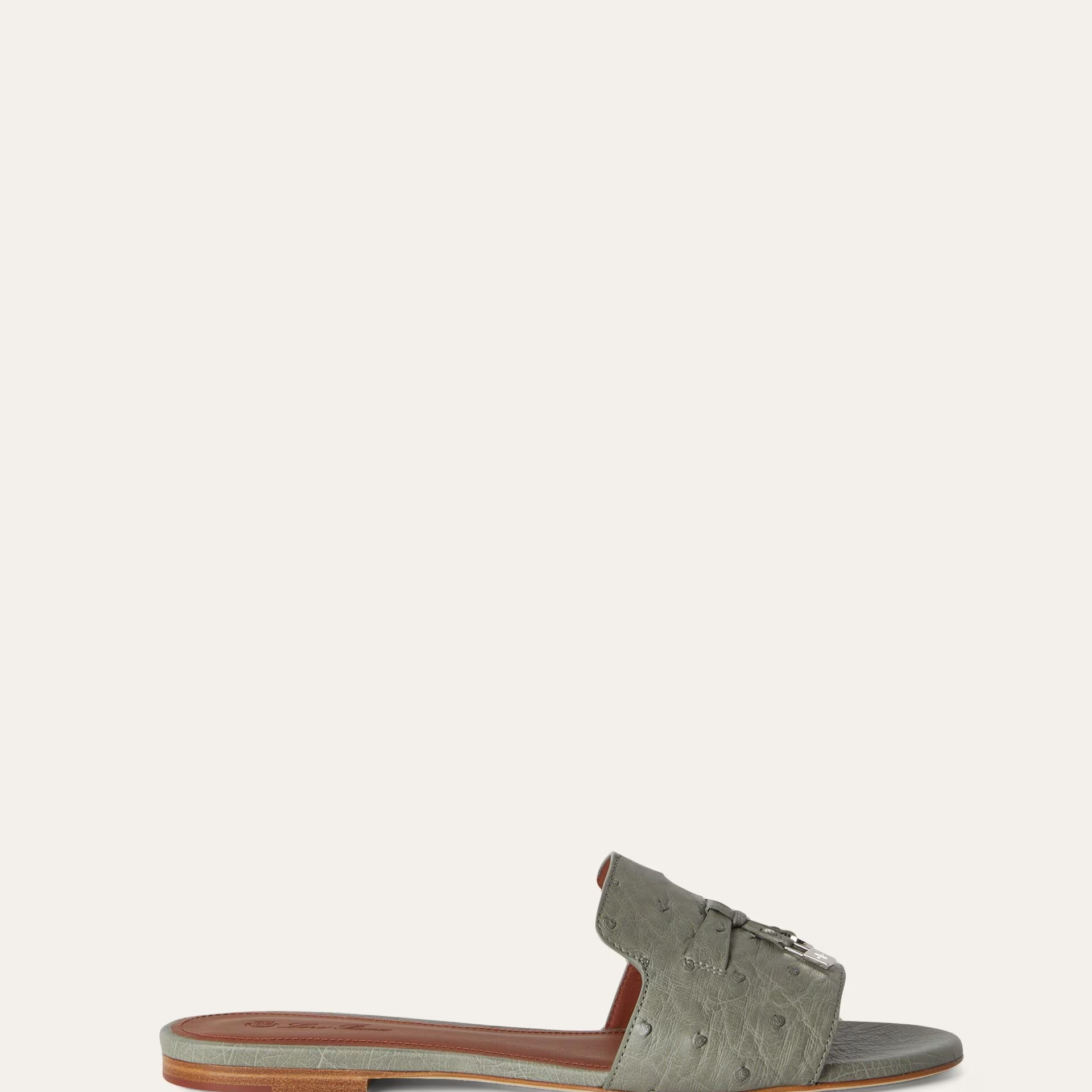 Loro Piana Summer Charms Sandal in Ostrich Leather