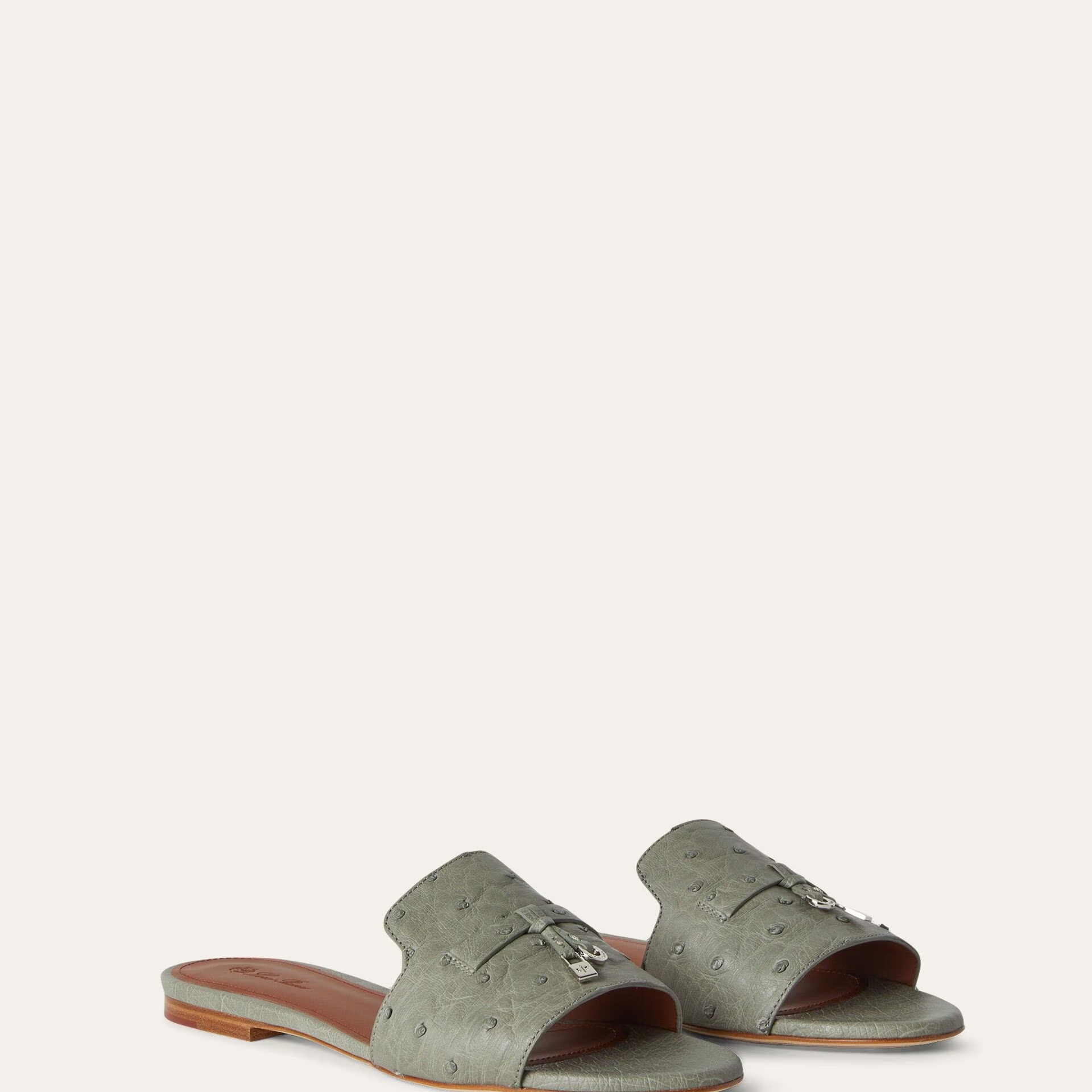 Loro Piana Summer Charms Sandal in Ostrich Leather