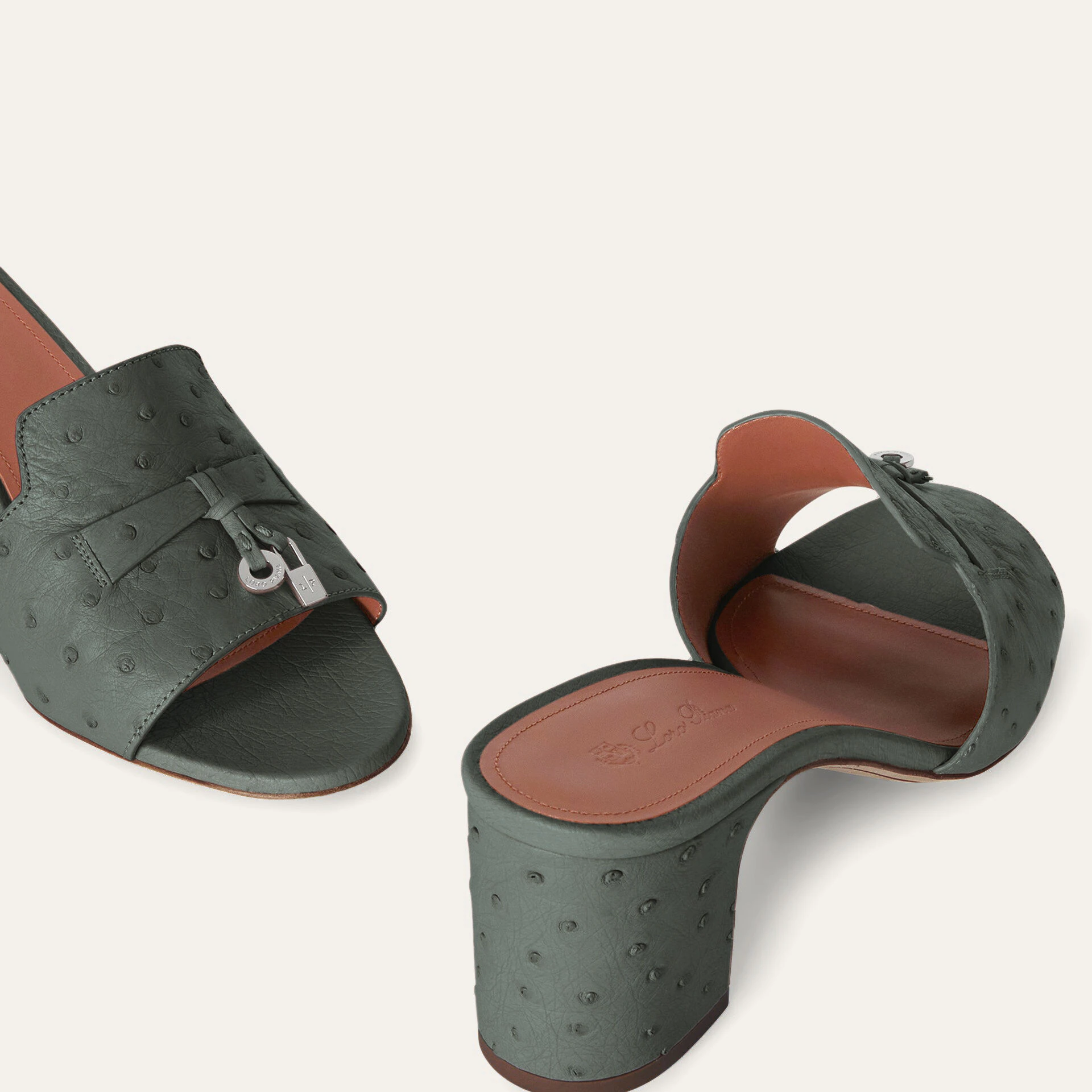 Loro Piana Summer Charms Sandal in Ostrich Leather