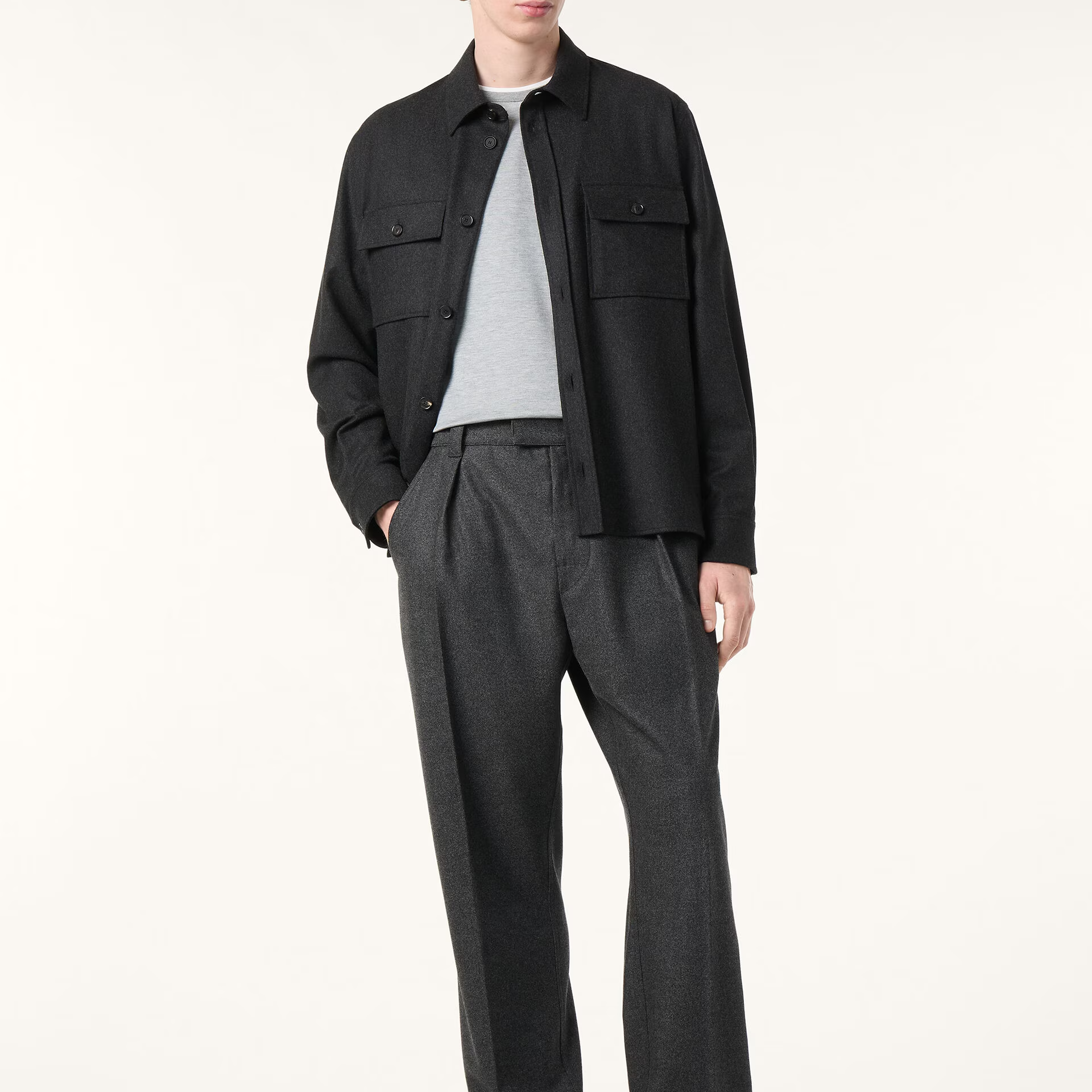 Loro Piana Jim Overshirt in Virgin Wool, Cashmere