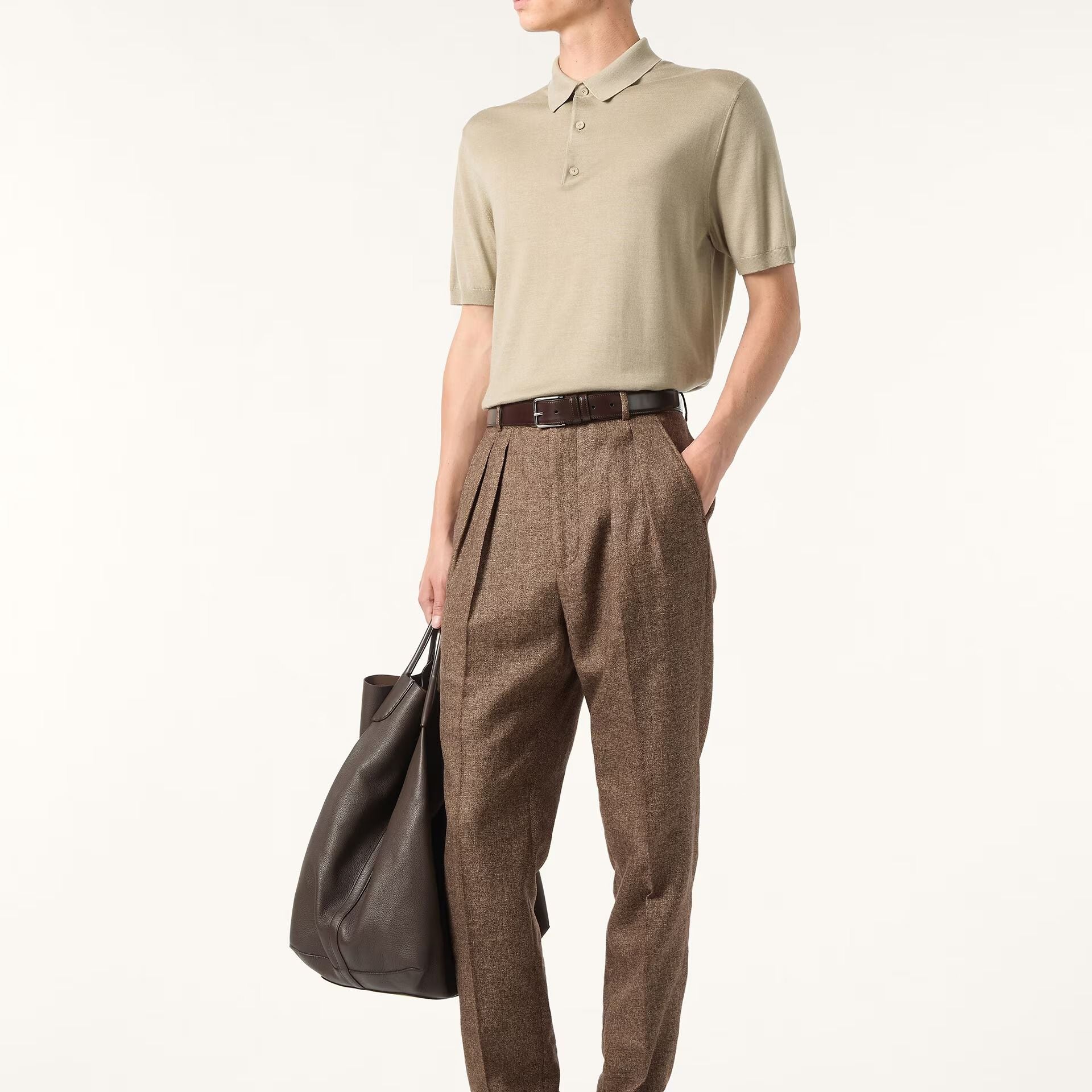 Loro Piana Sottile Polo Shirt in Virgin Wool, Cashmere, Silk