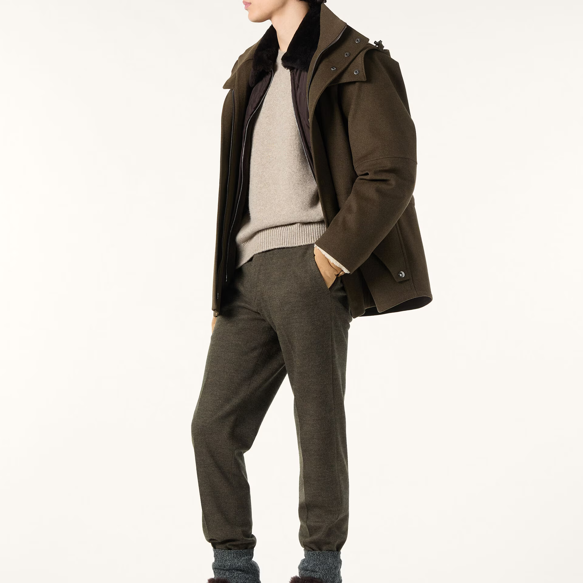 Loro Piana Carezza Crewneck in Cashmere - Coarsehair