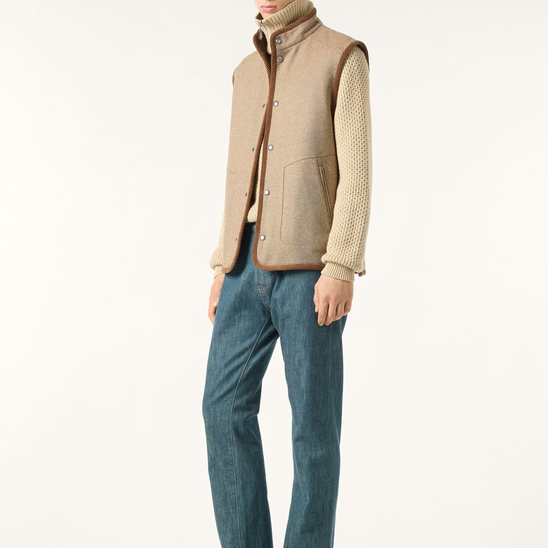 Loro Piana Kelvin Vest in Cashmere, Virgin Wool, Silk