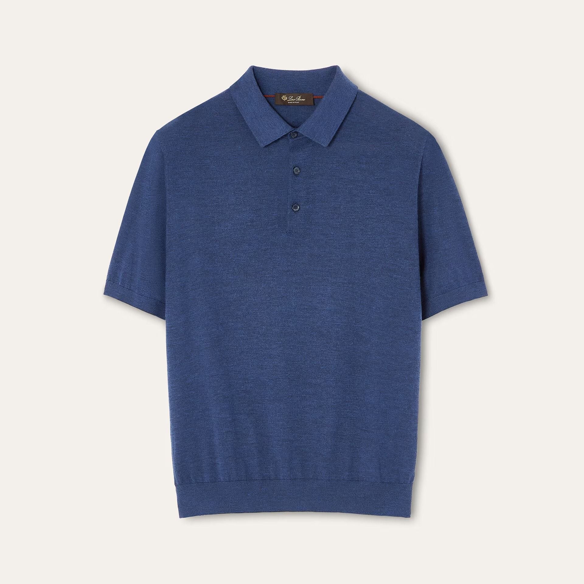 Loro Piana Sottile Polo Shirt in Virgin Wool, Cashmere, Silk
