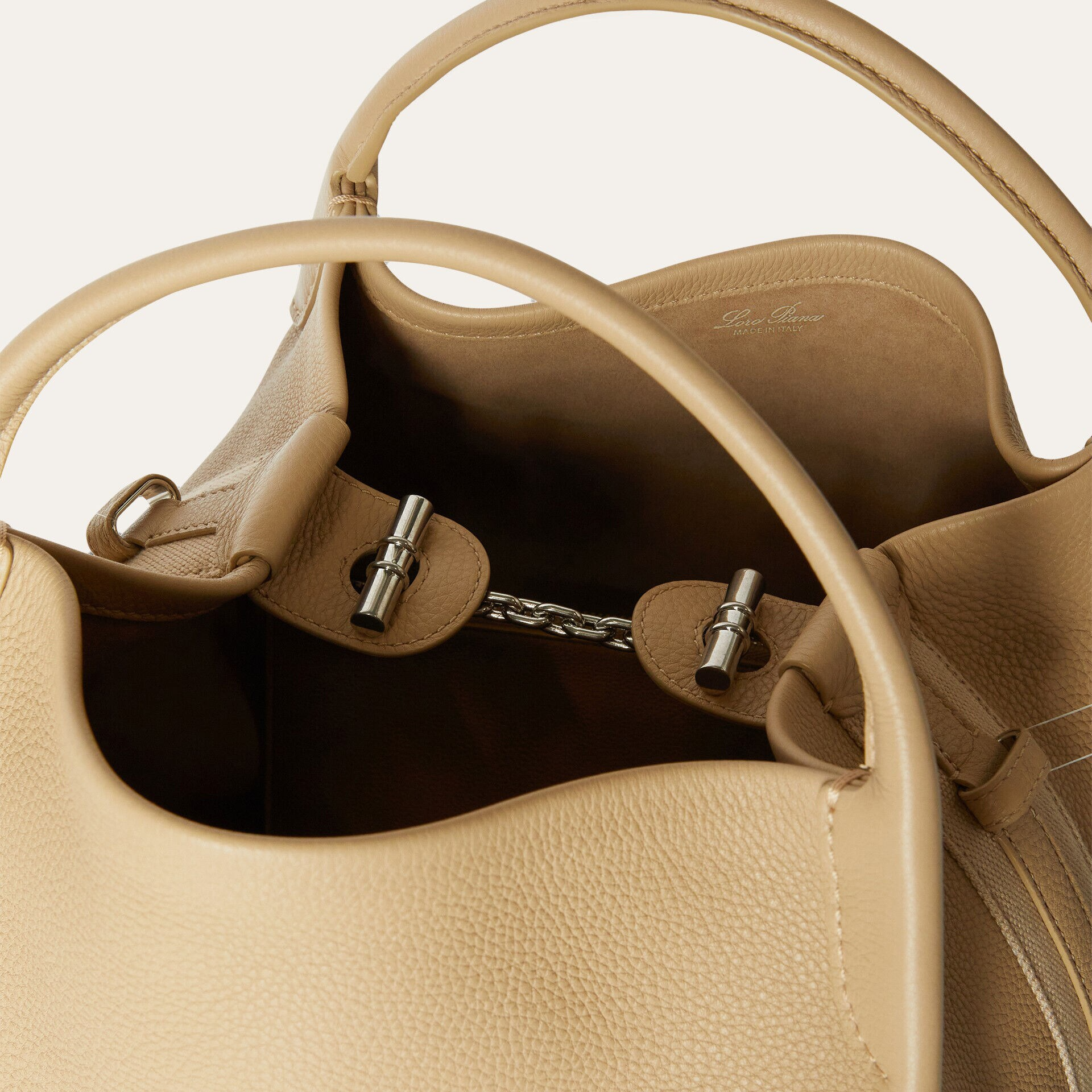 Loro Piana Large Bale bag in Grained Calfskin