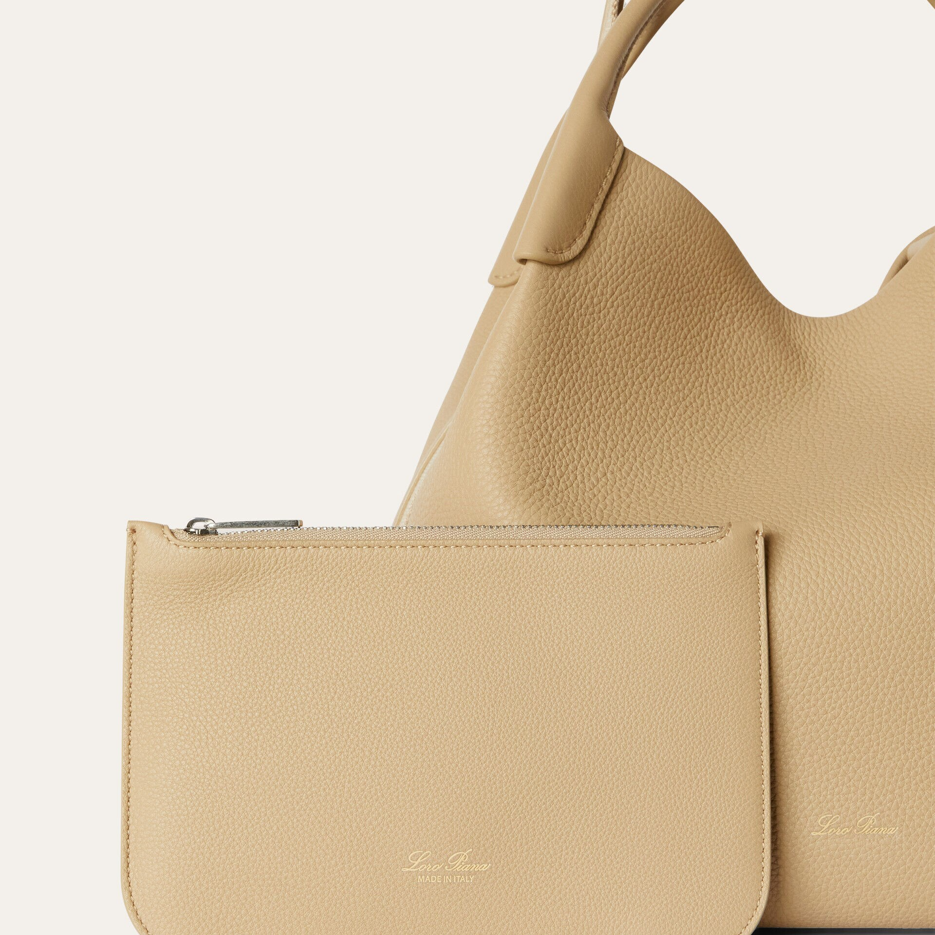 Loro Piana Large Bale bag in Grained Calfskin