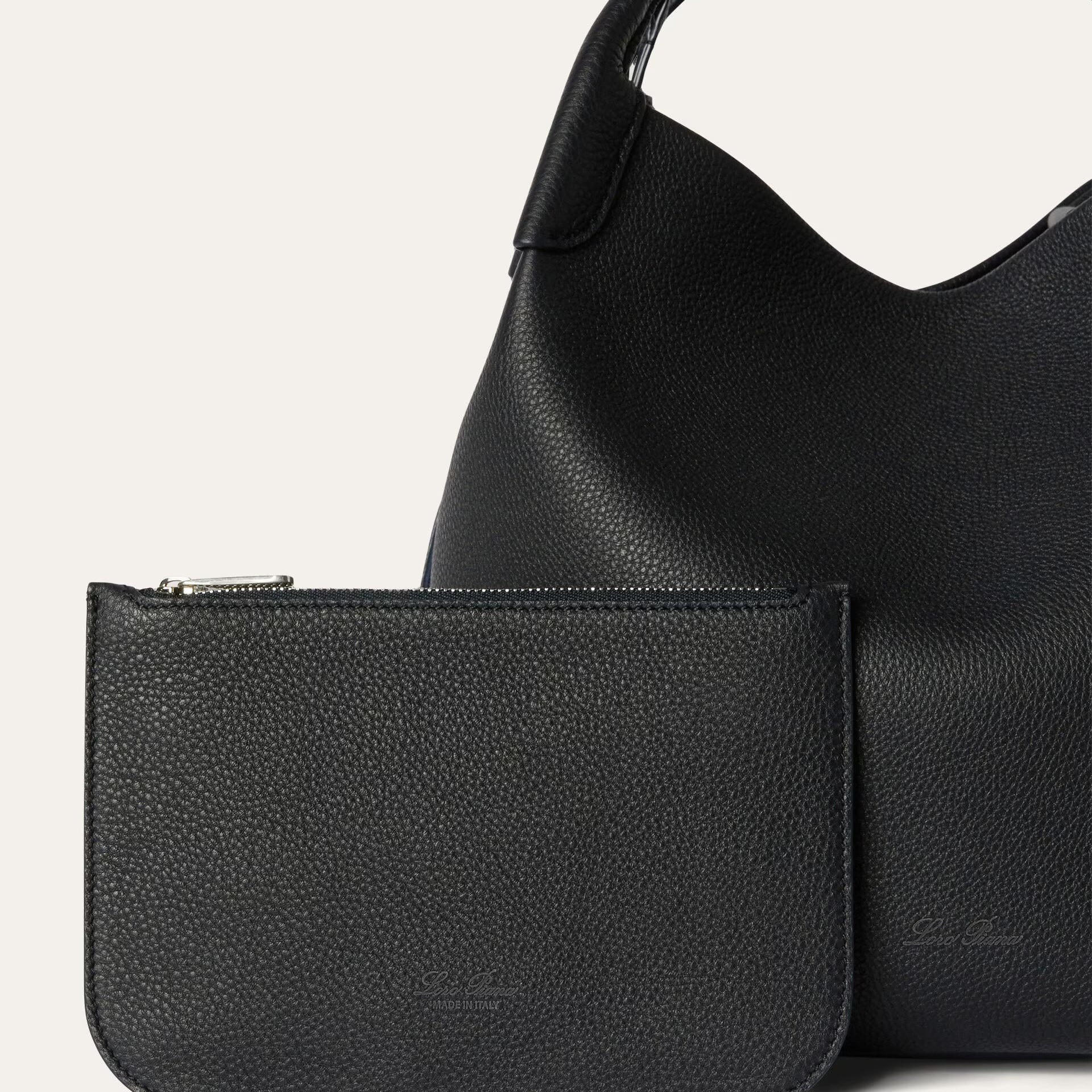 Loro Piana Large Bale bag in Grained Calfskin