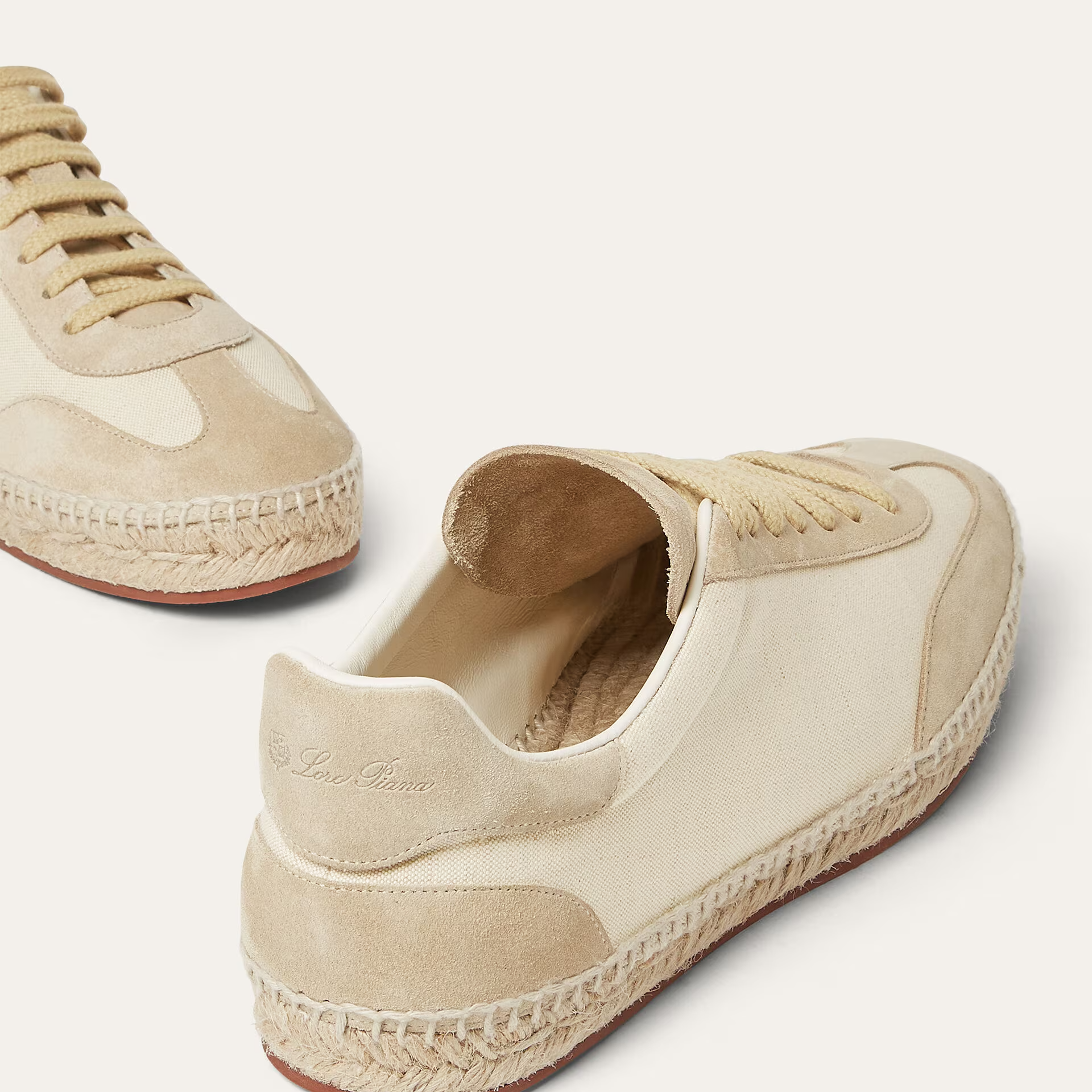 Loro Piana Sea Tennis Walk Sneaker in Cotton, Linen - Rain System®
