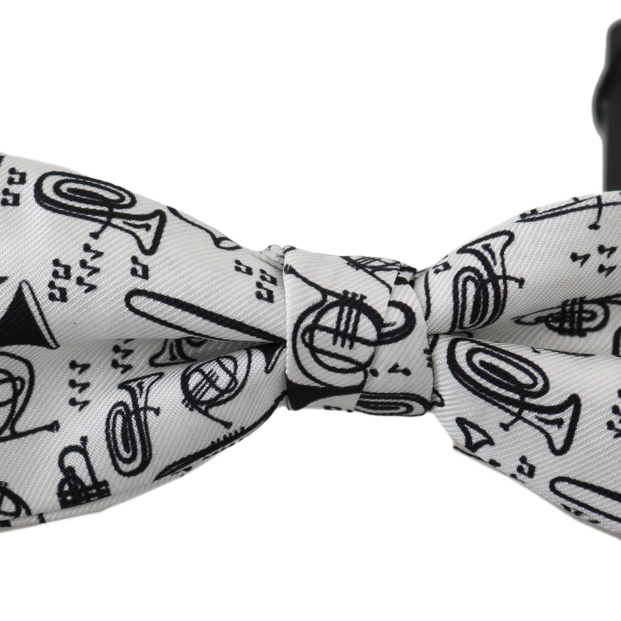 Dolce & Gabbana White Instruments Adjustable Neck Papillon Men Bow Tie