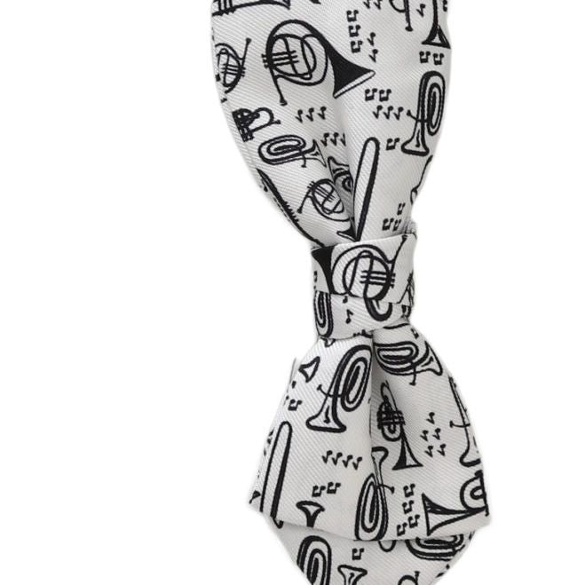 Dolce & Gabbana White Instruments Adjustable Neck Papillon Men Bow Tie