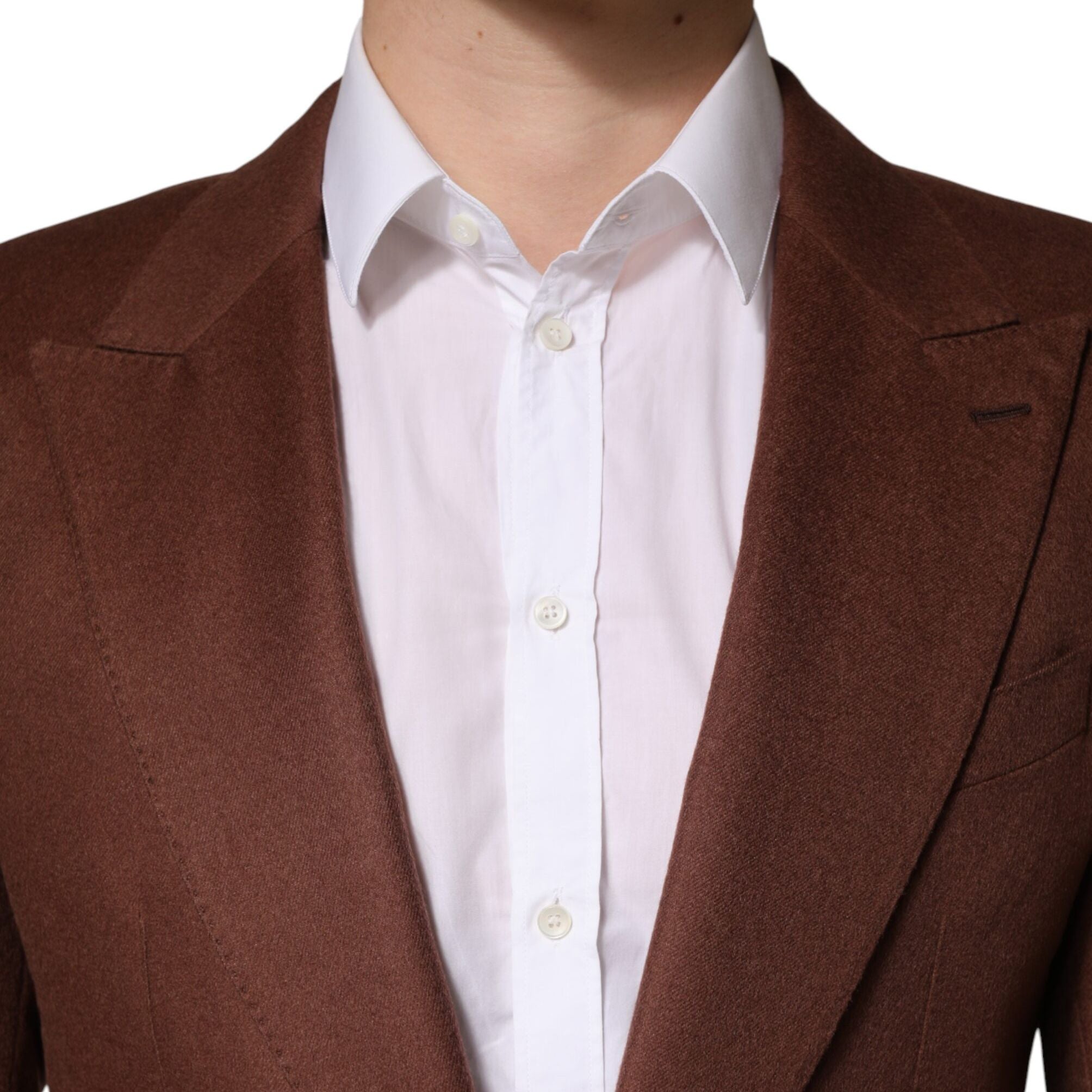 Dolce & Gabbana Brown Cashmere Single Breasted Jacket Blazer