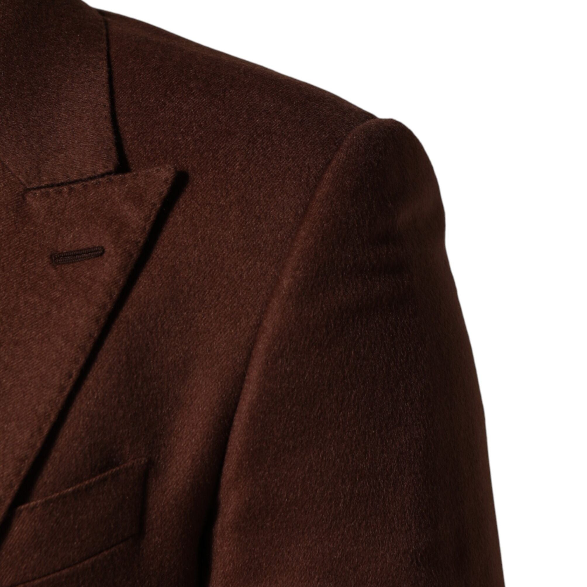 Dolce & Gabbana Brown Cashmere Single Breasted Jacket Blazer