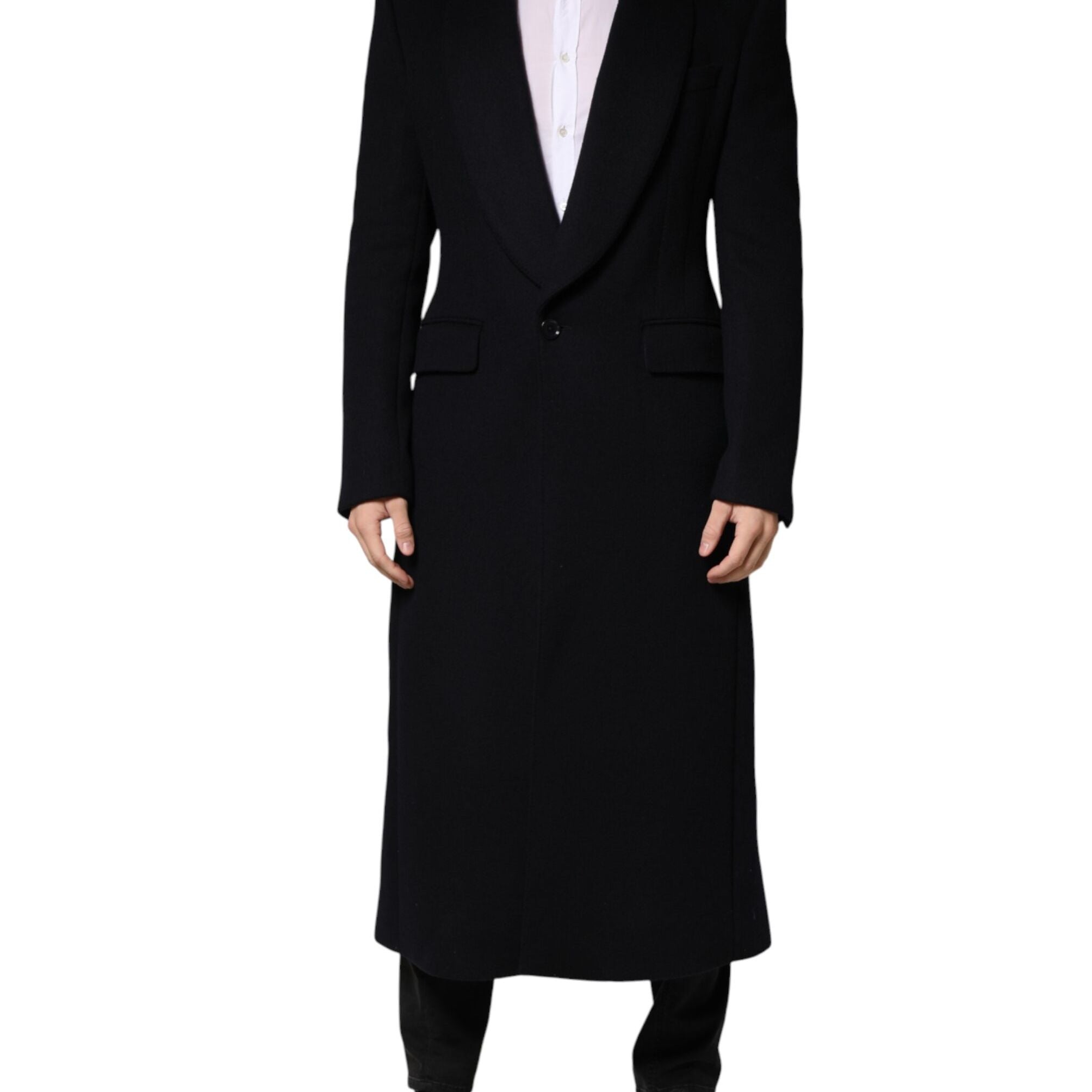 Dolce & Gabbana Black Single Breasted Trench Coat Jacket