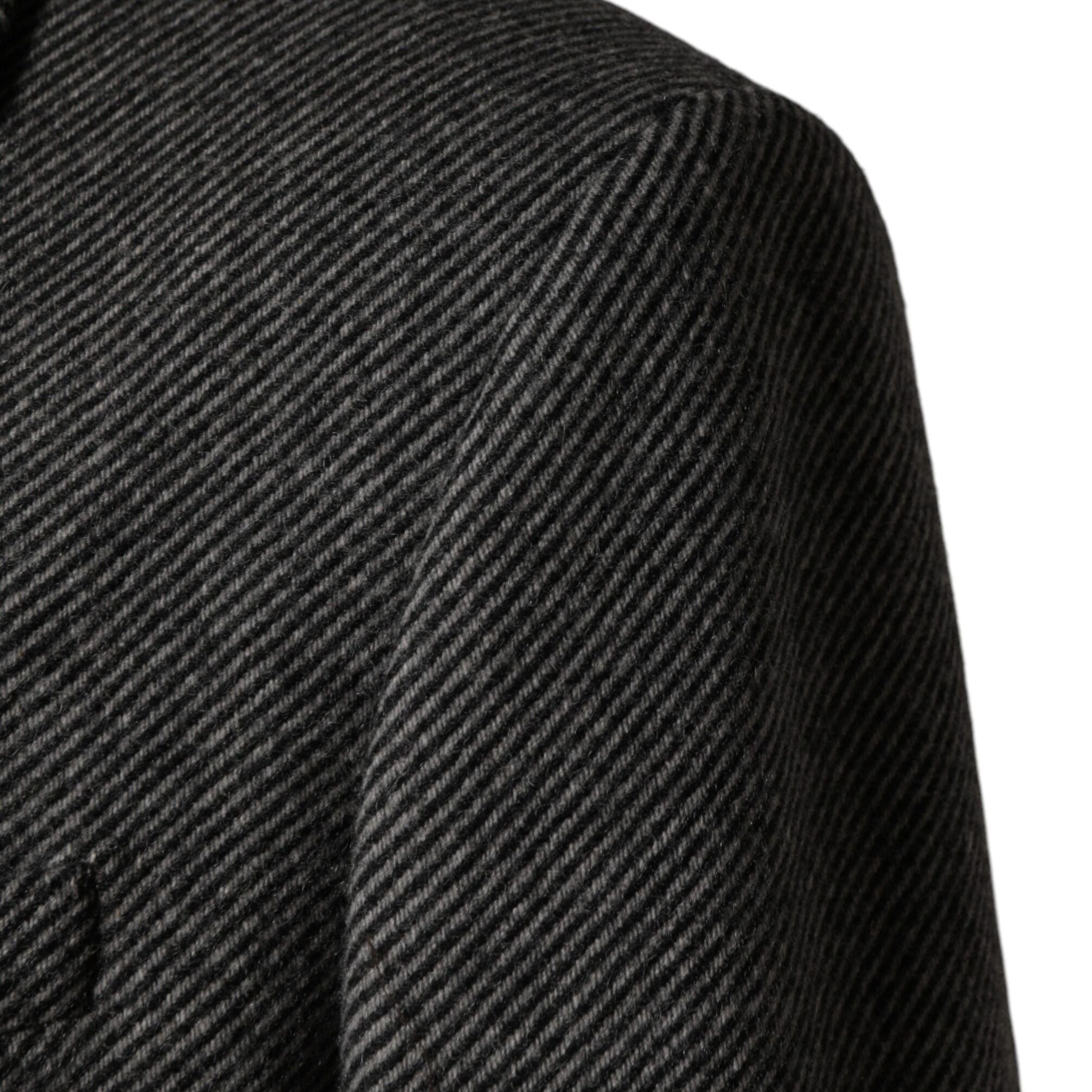 Dolce & Gabbana Gray Single Breasted Men Trench Coat Jacket