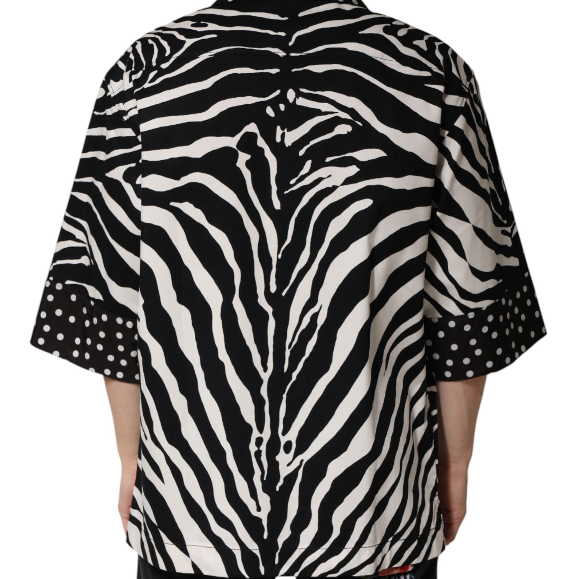 Dolce & Gabbana Black White Zebra ButtonDown Oversize Shirt