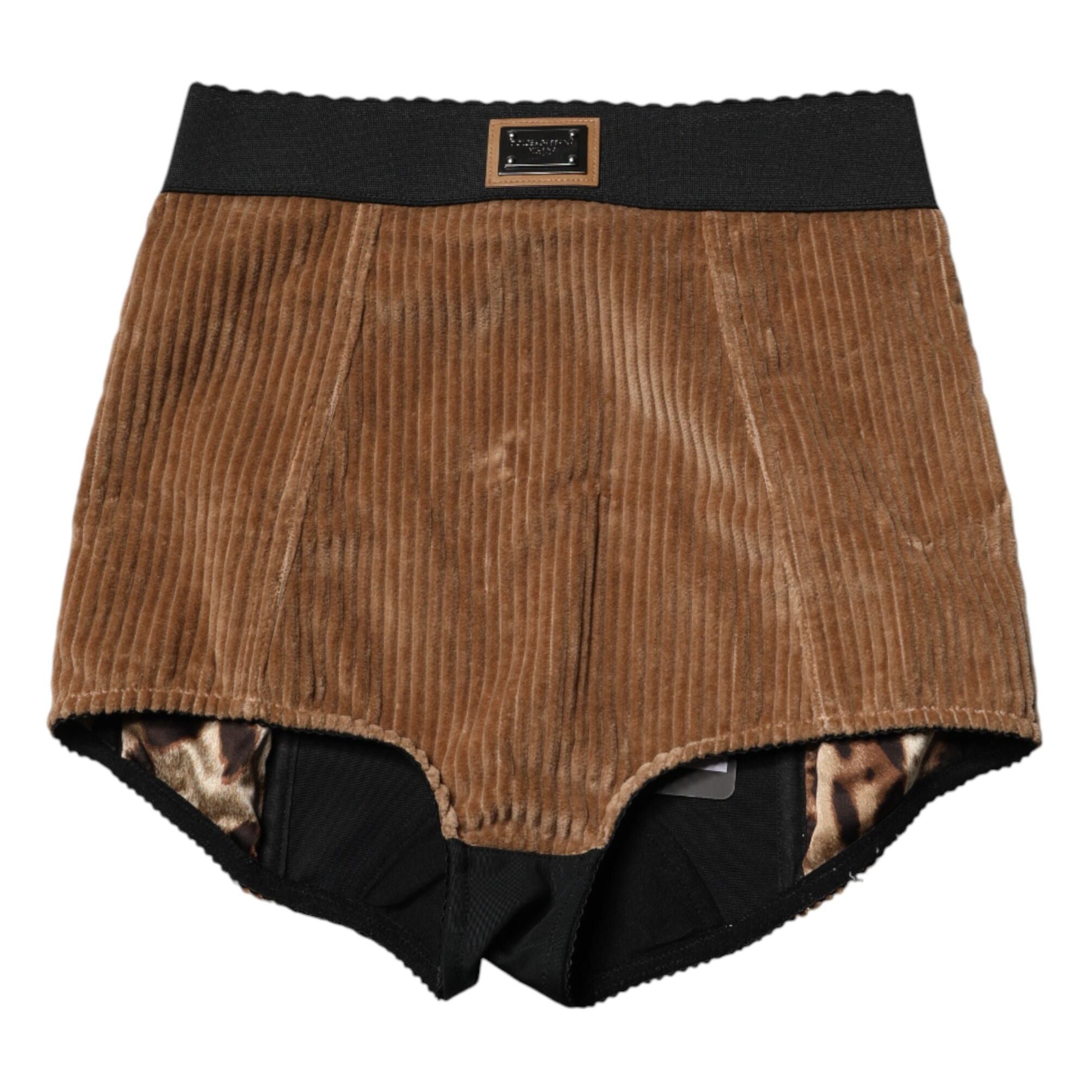 Dolce & Gabbana Brown Cotton High Waisted Hot Pants Shorts