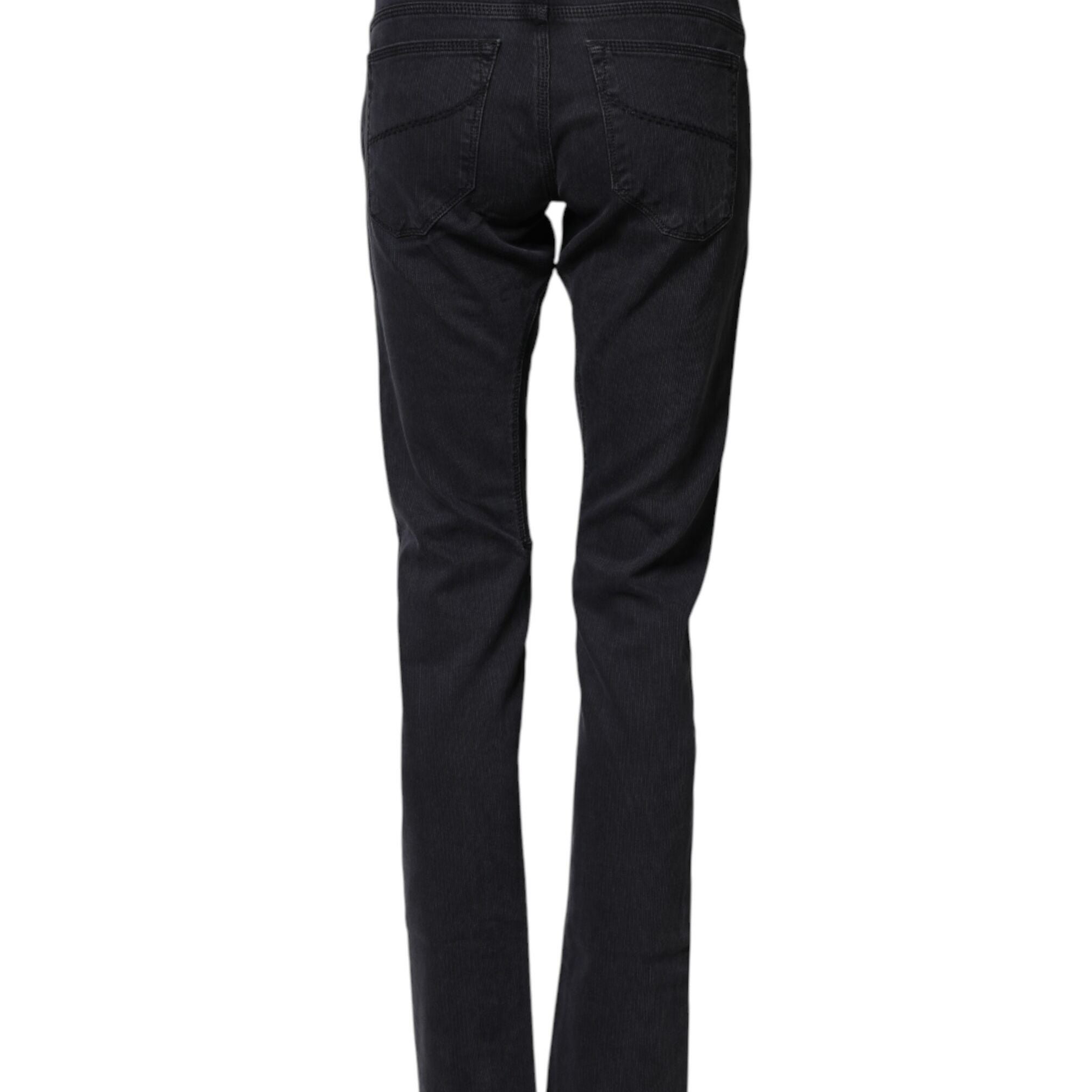 Siviglia Black Cotton Straight Fit Women Denim Trouser Jeans