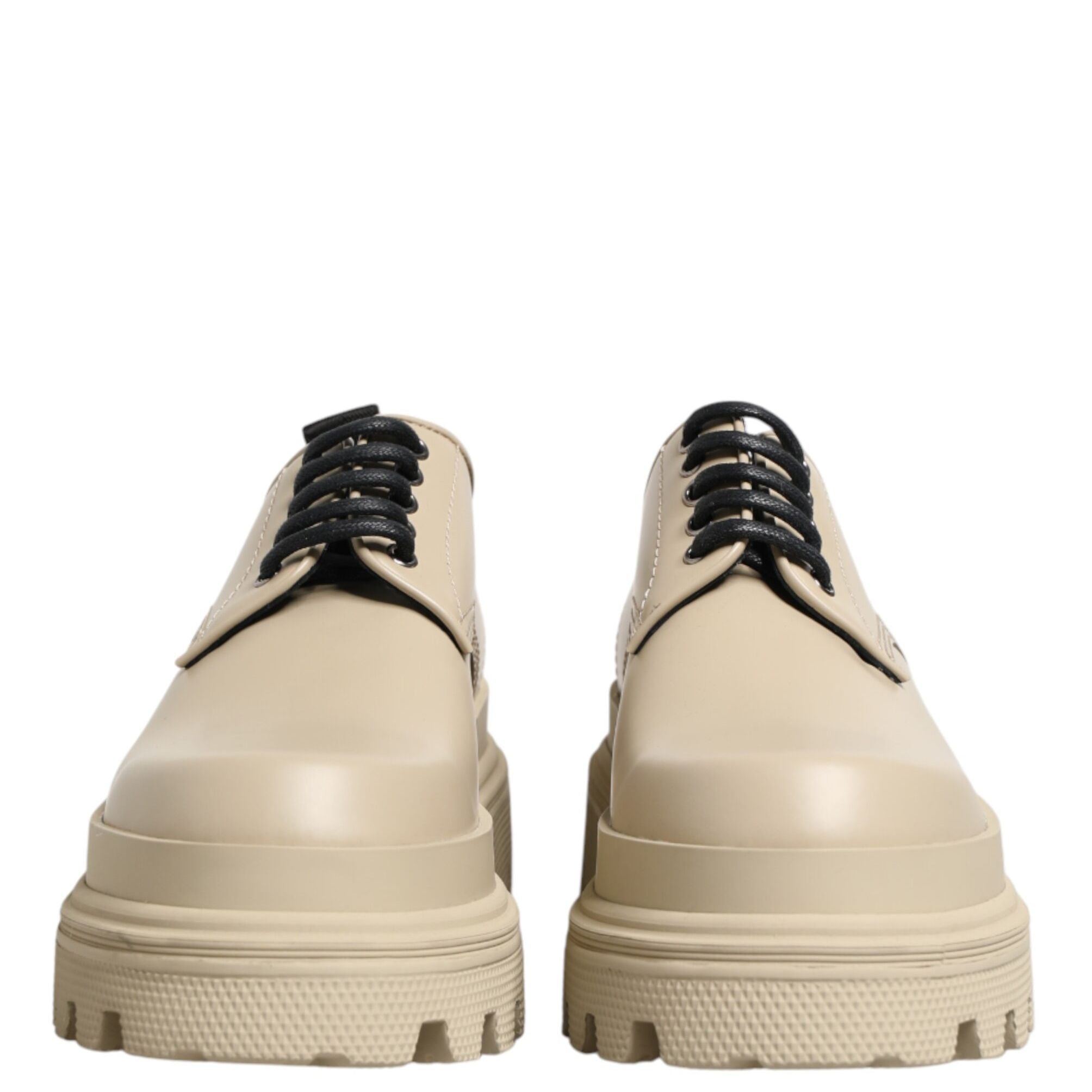 Dolce & Gabbana Beige Lace Up Trekking Derby Men Dress Shoes