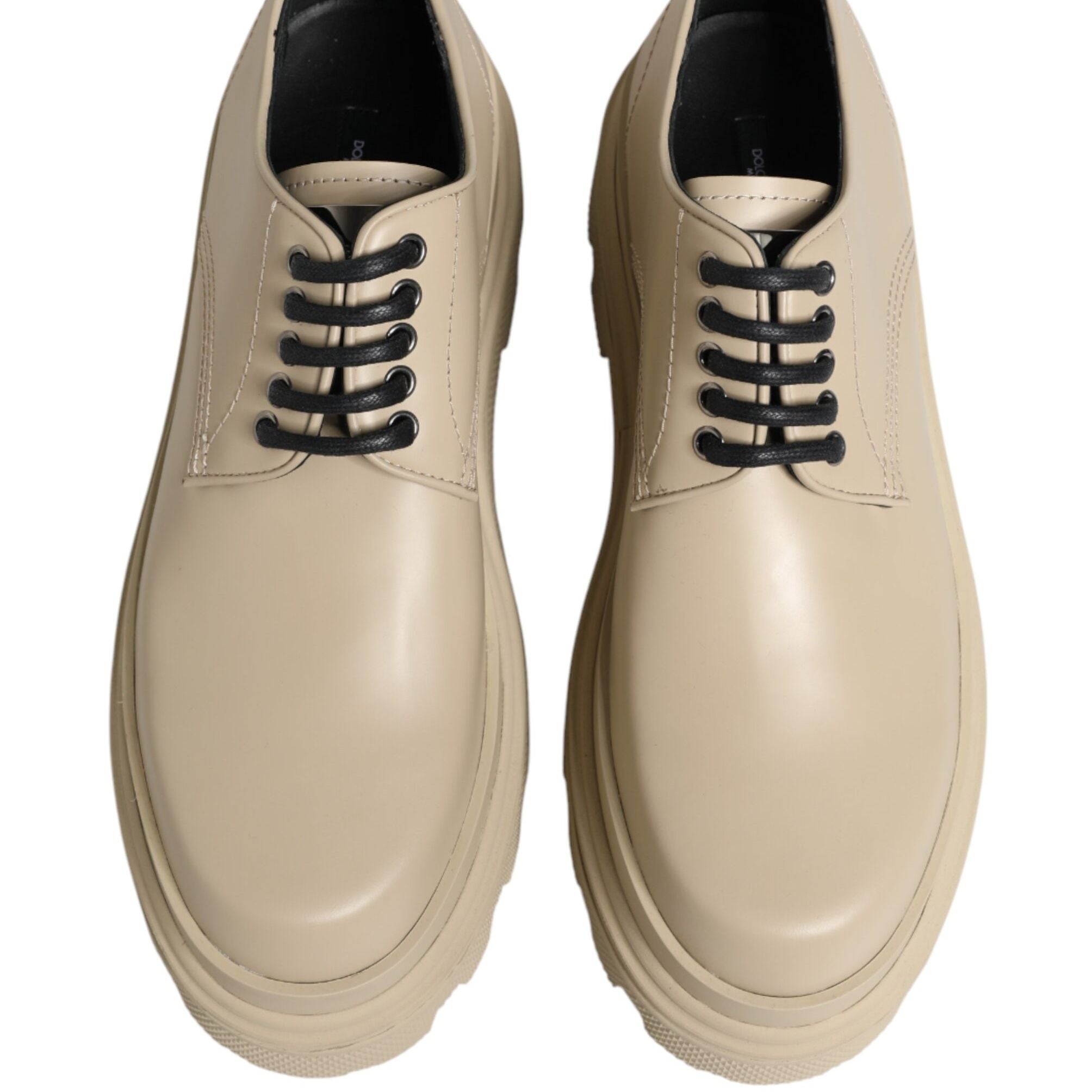 Dolce & Gabbana Beige Lace Up Trekking Derby Men Dress Shoes